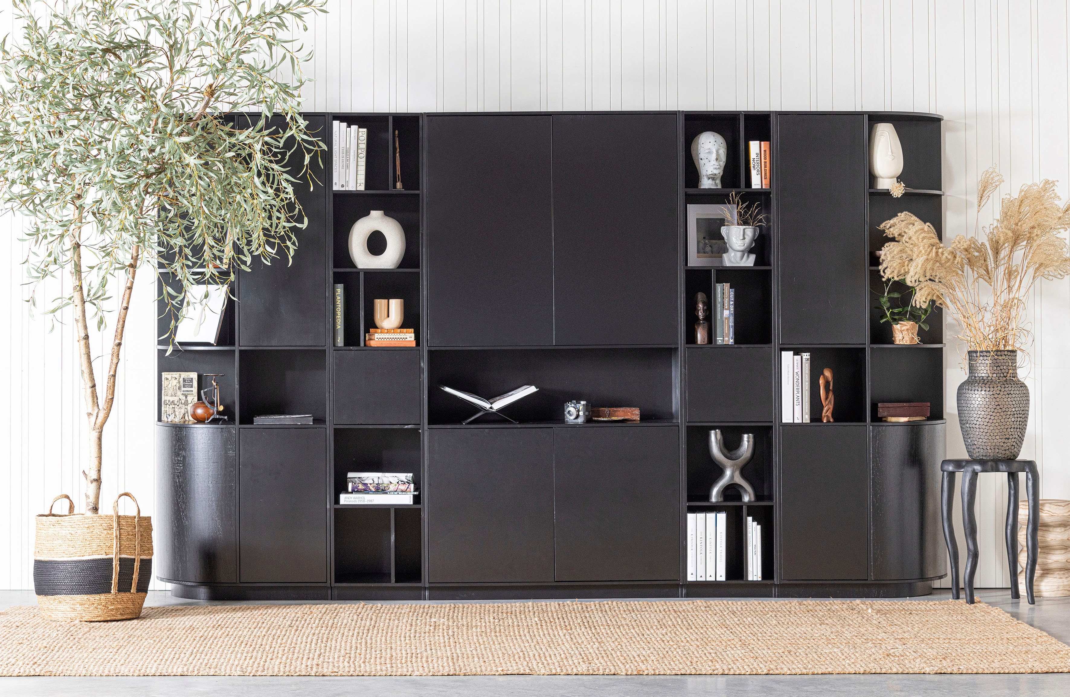 WOOOD Boekenkast Finca Plank met push-to-open systeem, hoogte 210 cm x breedte 40 cm
