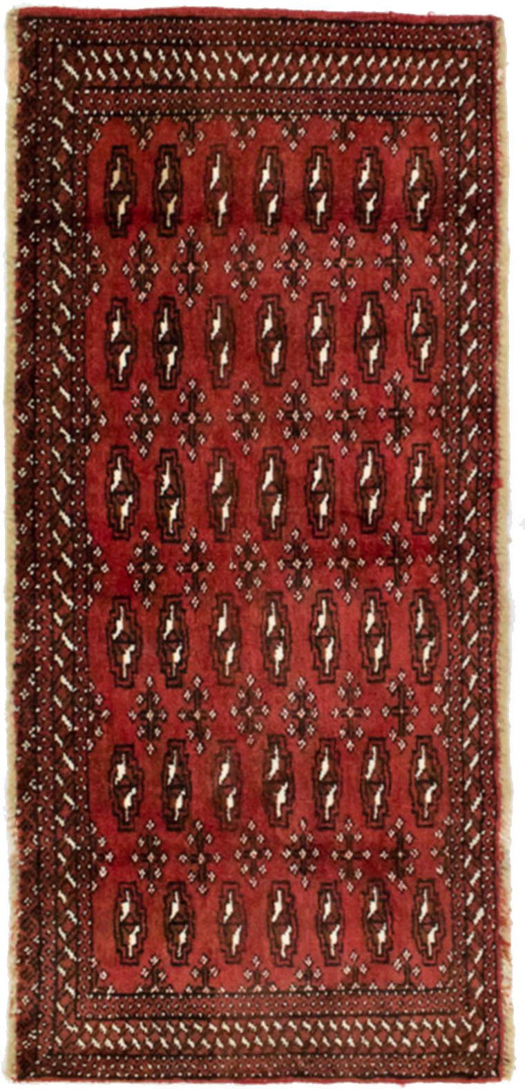 morgenland wollen kleed turkaman vloerkleed met de hand geknoopt rood rood