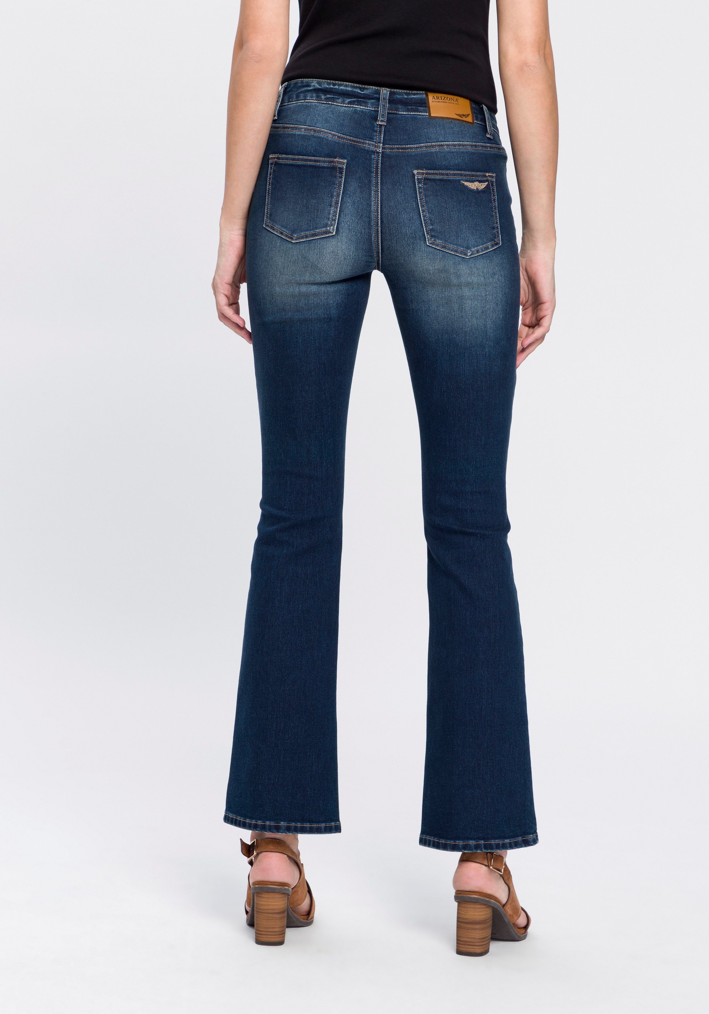 Arizona Bootcut jeans Baby Bootcut licht uitlopende broekspijpen, hoge taille