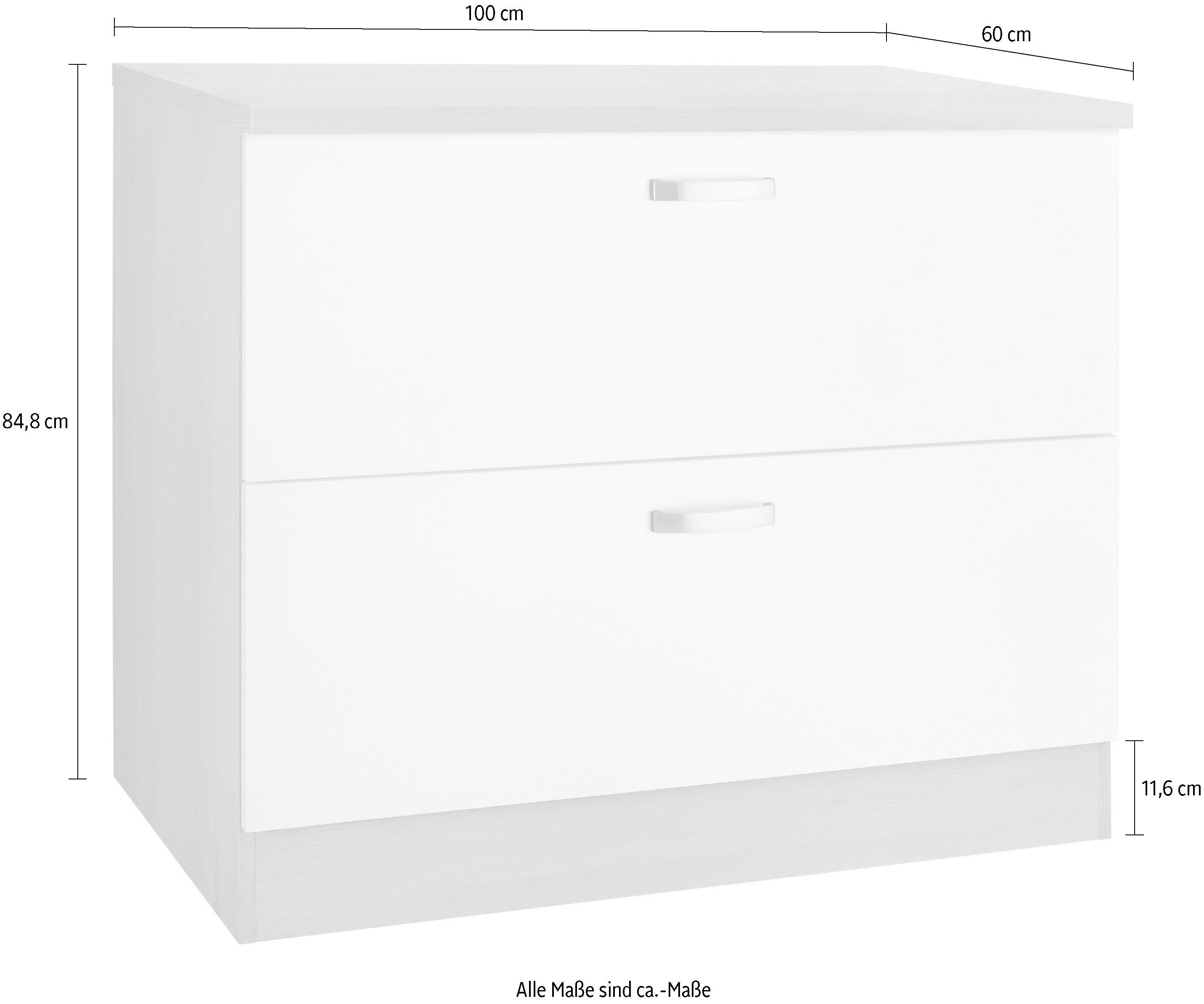 OPTIFIT Onderkast Faro , met metalen handgrepen, breedte 100 cm
