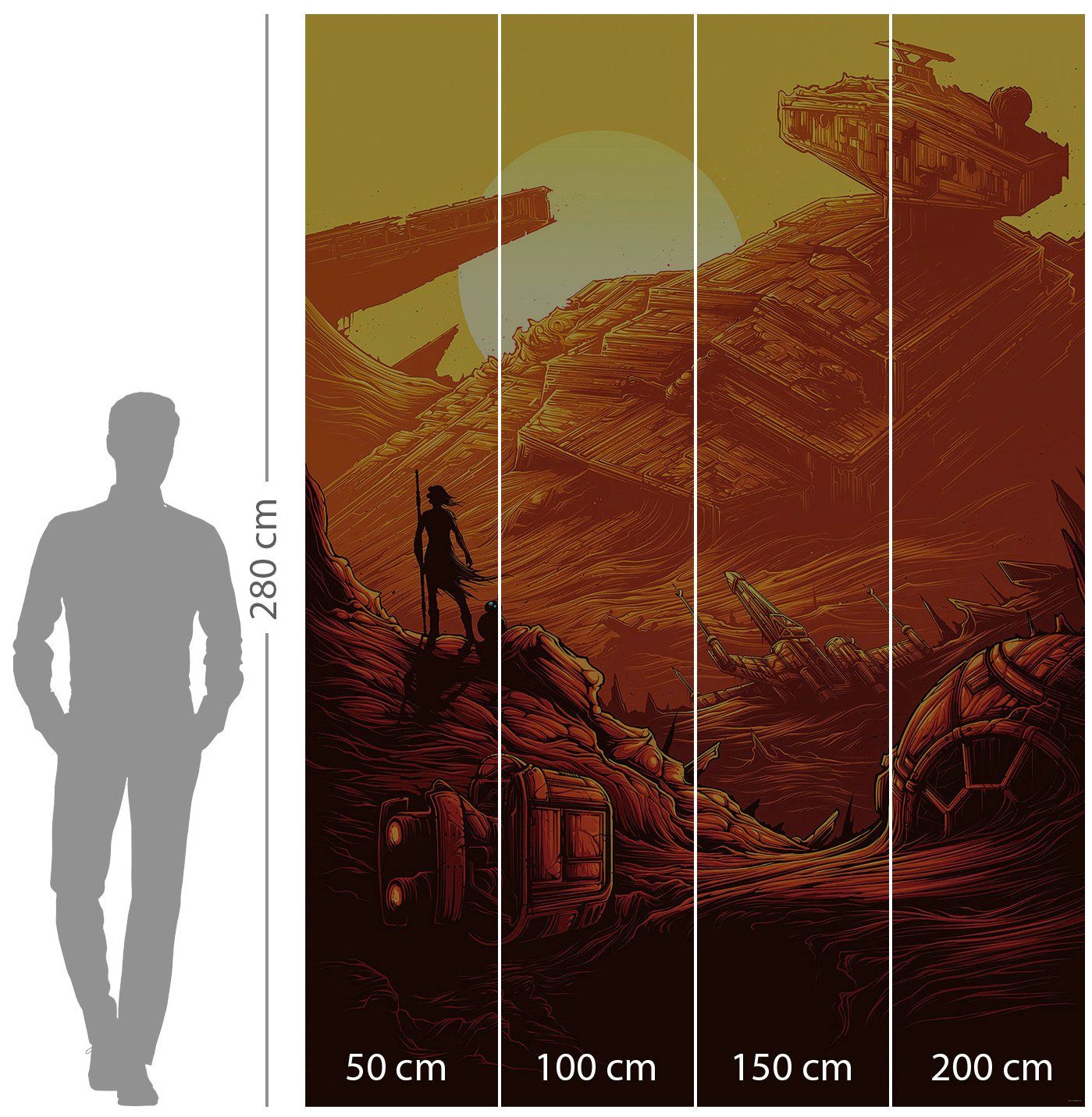 Komar Vliesbehang Star Wars Jakku Star Destroyer