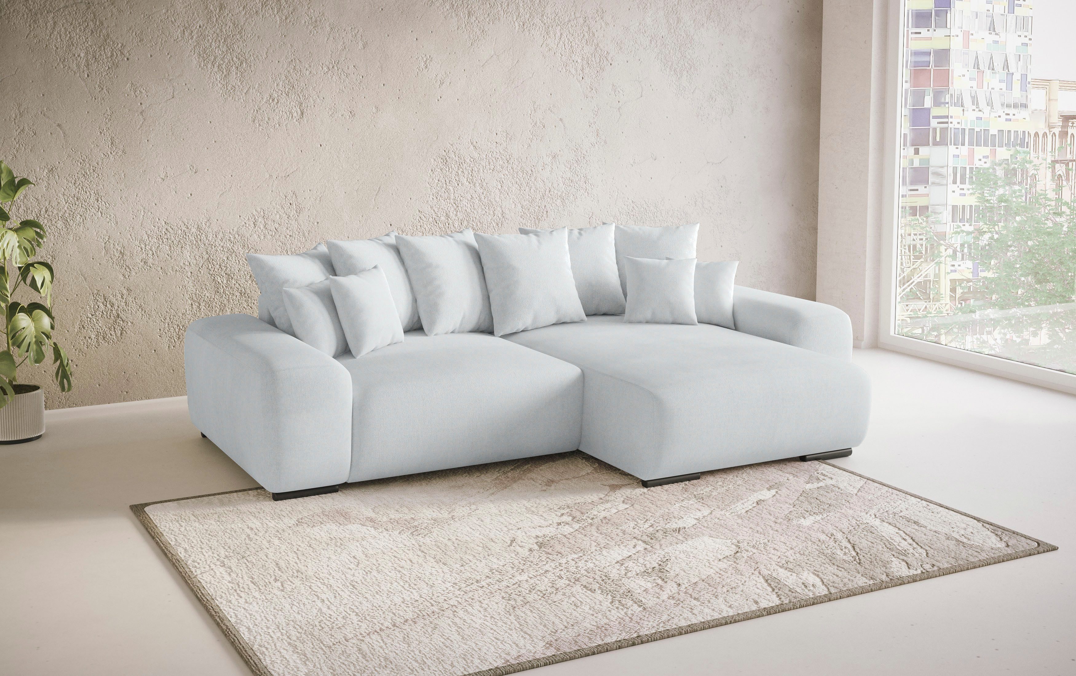 Mr. Couch Hoekbank Sundance L-vorm Doorlopende slaper met EasyBett-slaapfunctie, bedlade