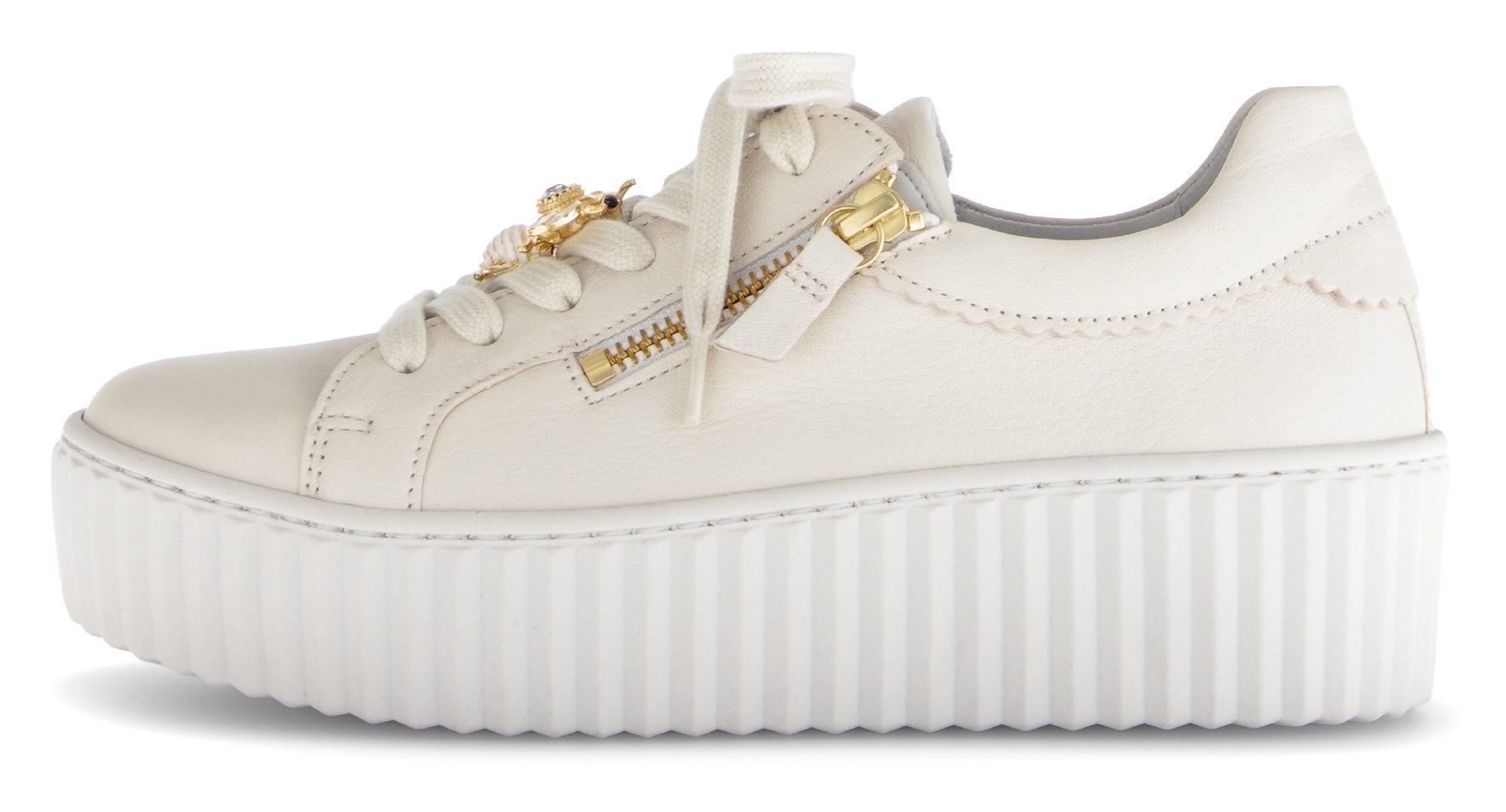 Gabor Plateausneakers , vrijetijdsschoen, lage schoen, veterschoen met modieuze sieraandeel