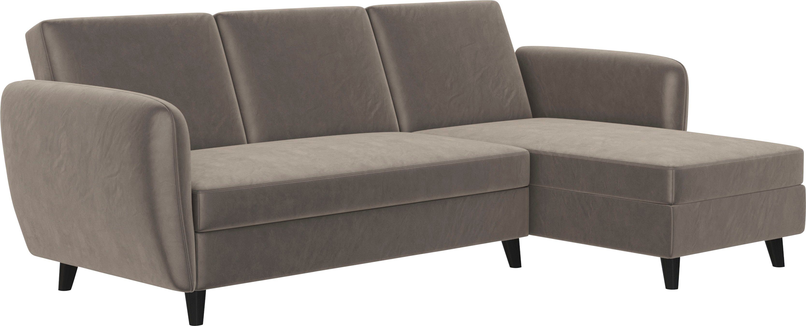 Dorel Home Hoekbank Perry, L-vorm Rugleuning, verschillende kleurvarianten, zithoogte 43 cm, breedte 219 cm