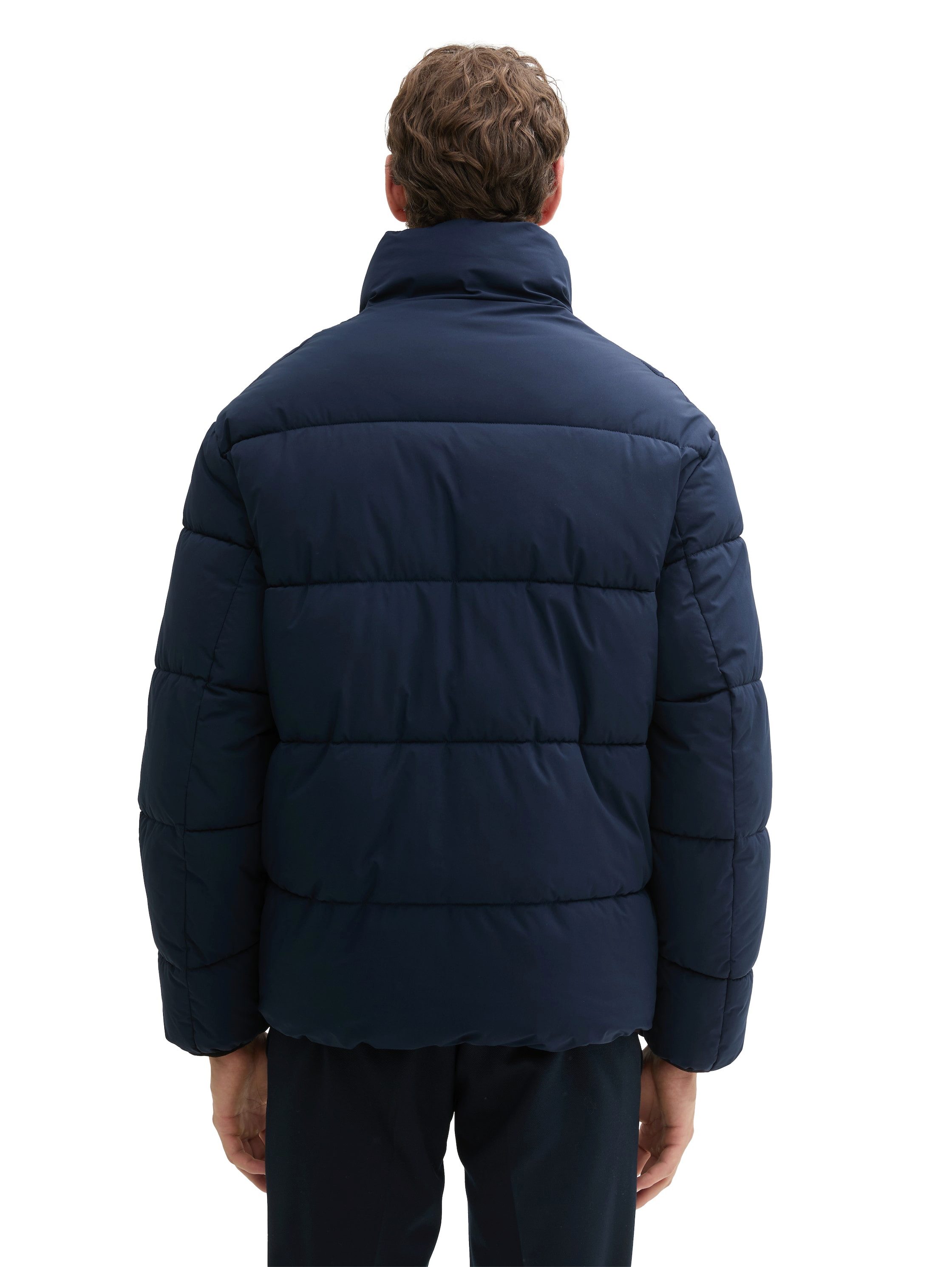 Tom Tailor Denim Gewatteerde jas met logoprint