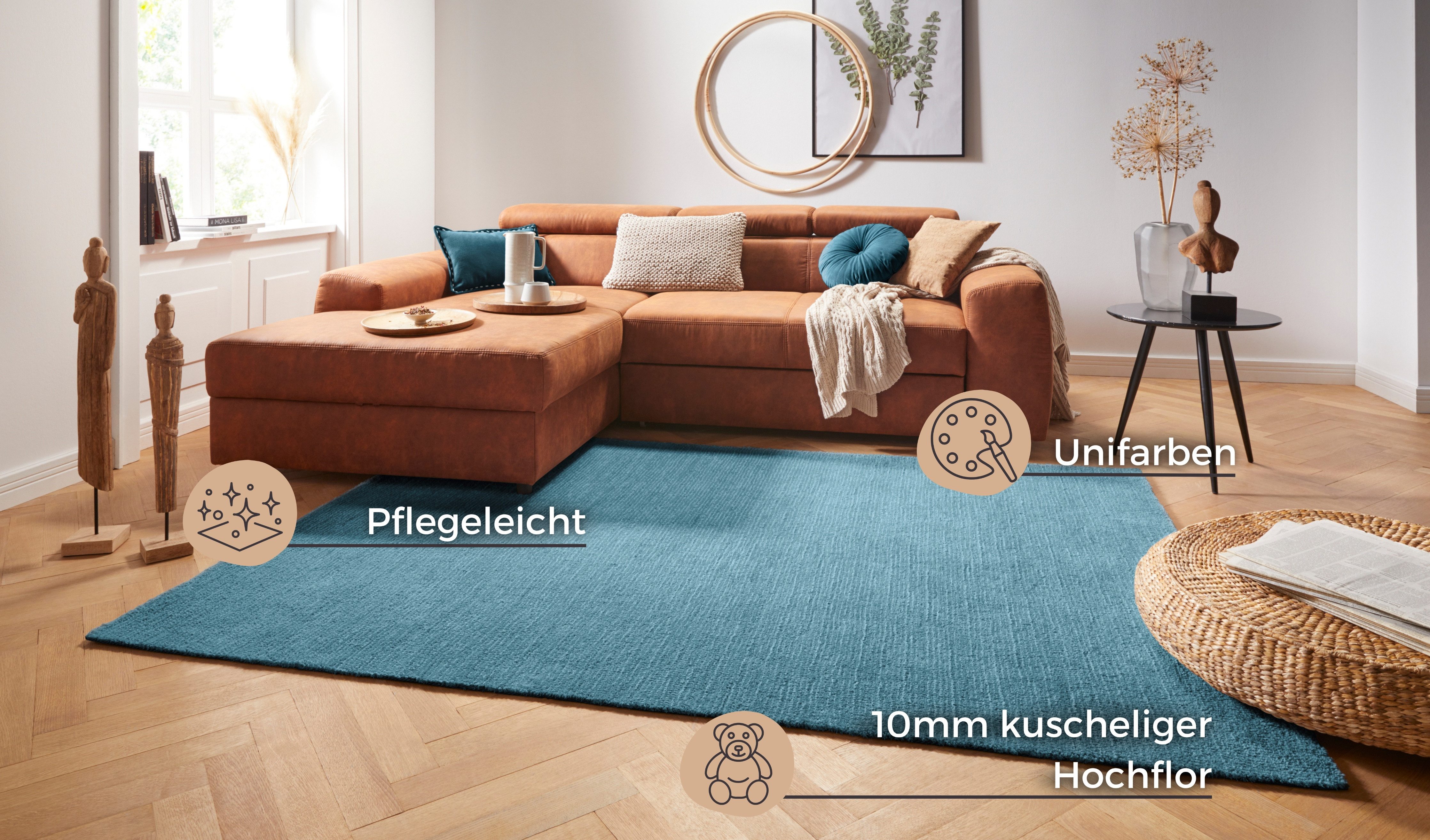 HANSE Home Vloerkleed Supersoft Kortpolig, loper modern, effen, woonkamer, slaapkamer