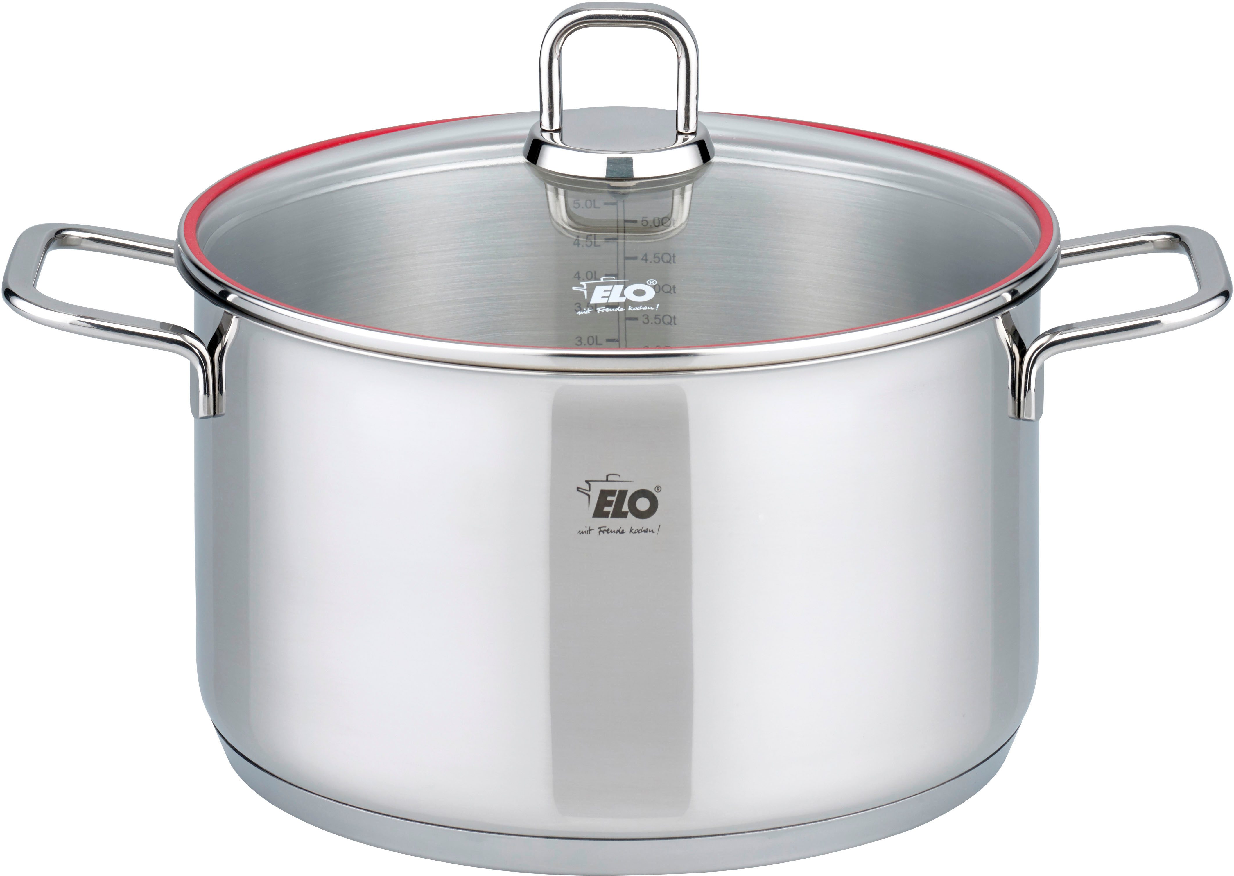 Elo Pannenset Excellent incl. onderzetter, met literschaal, inductie (set, 6-delig)