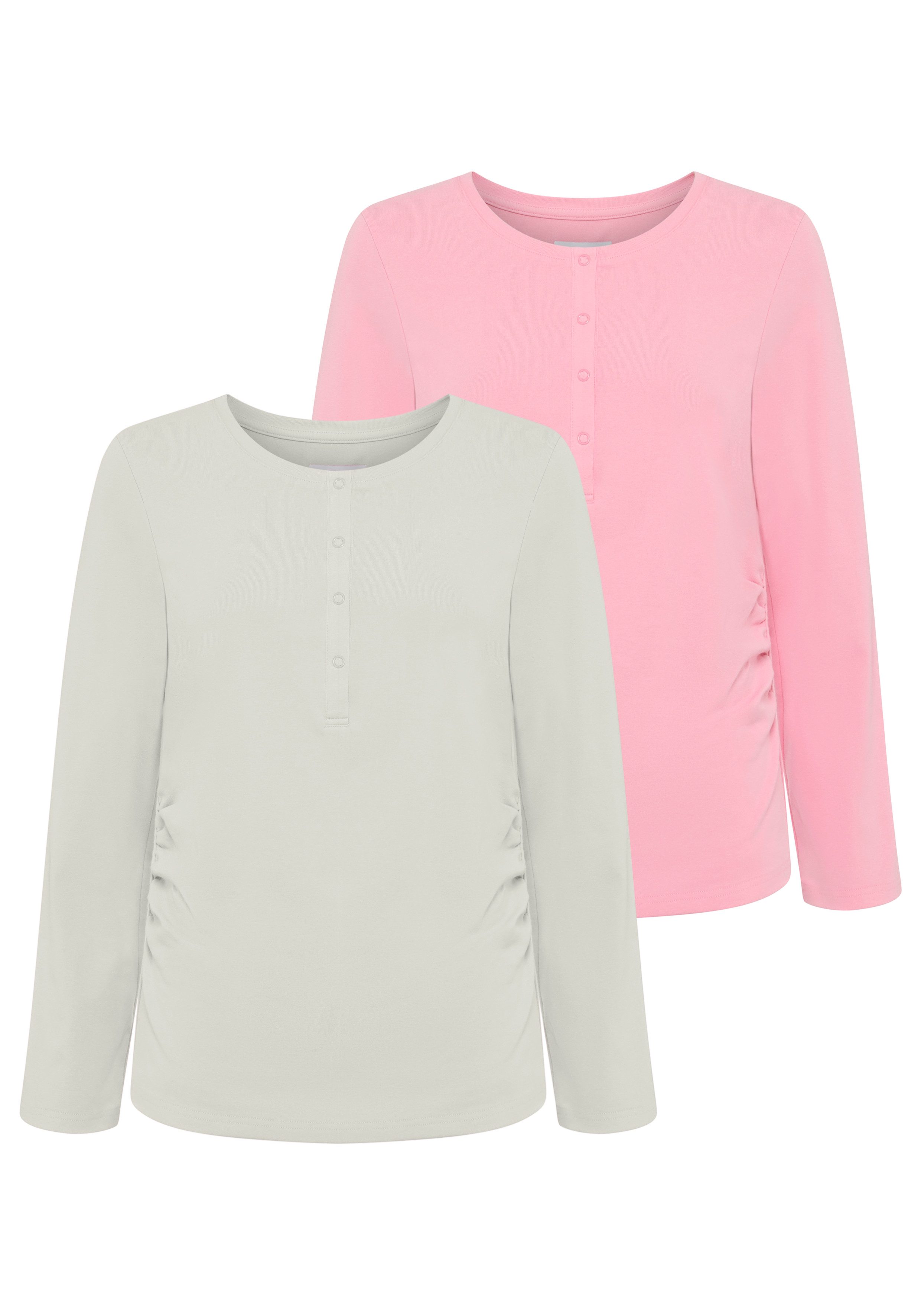 Neun Monate Zwangerschapsshirt 2-Pack Voedingsshirts met praktische opening (2-delig)