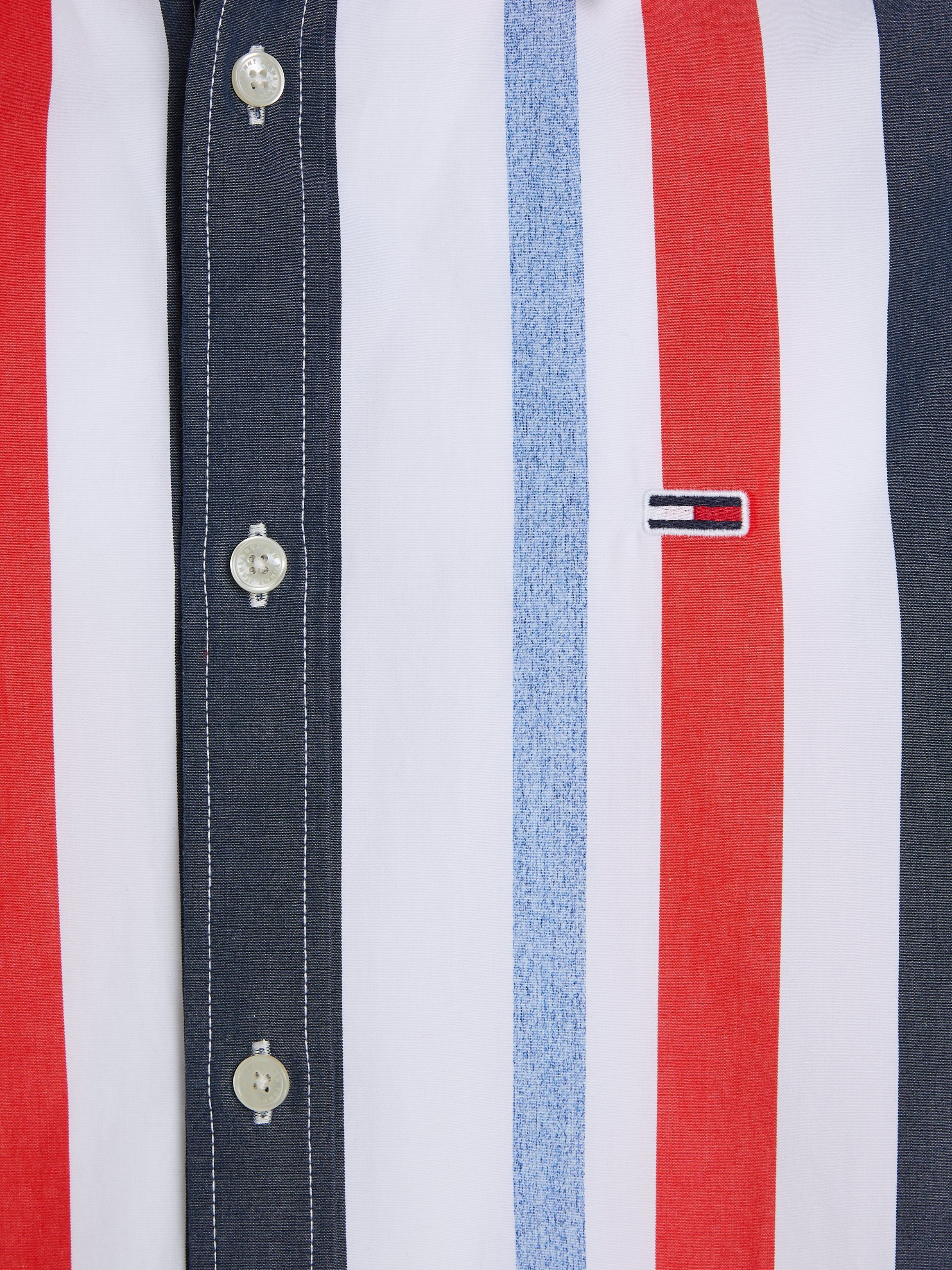 TOMMY JEANS Overhemd met korte mouwen TJM RLX STRIPES SHIRT met veelkleurige strepen