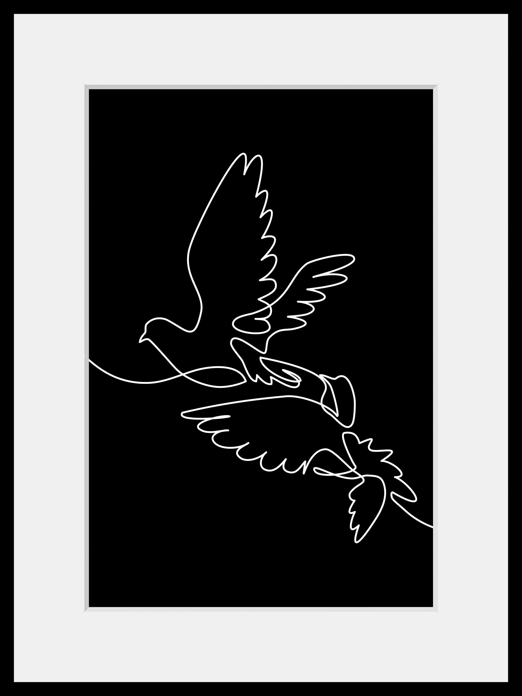 queence Wanddecoratie Freedom HD premium posterdruk incl. houten lijst (1 stuk)