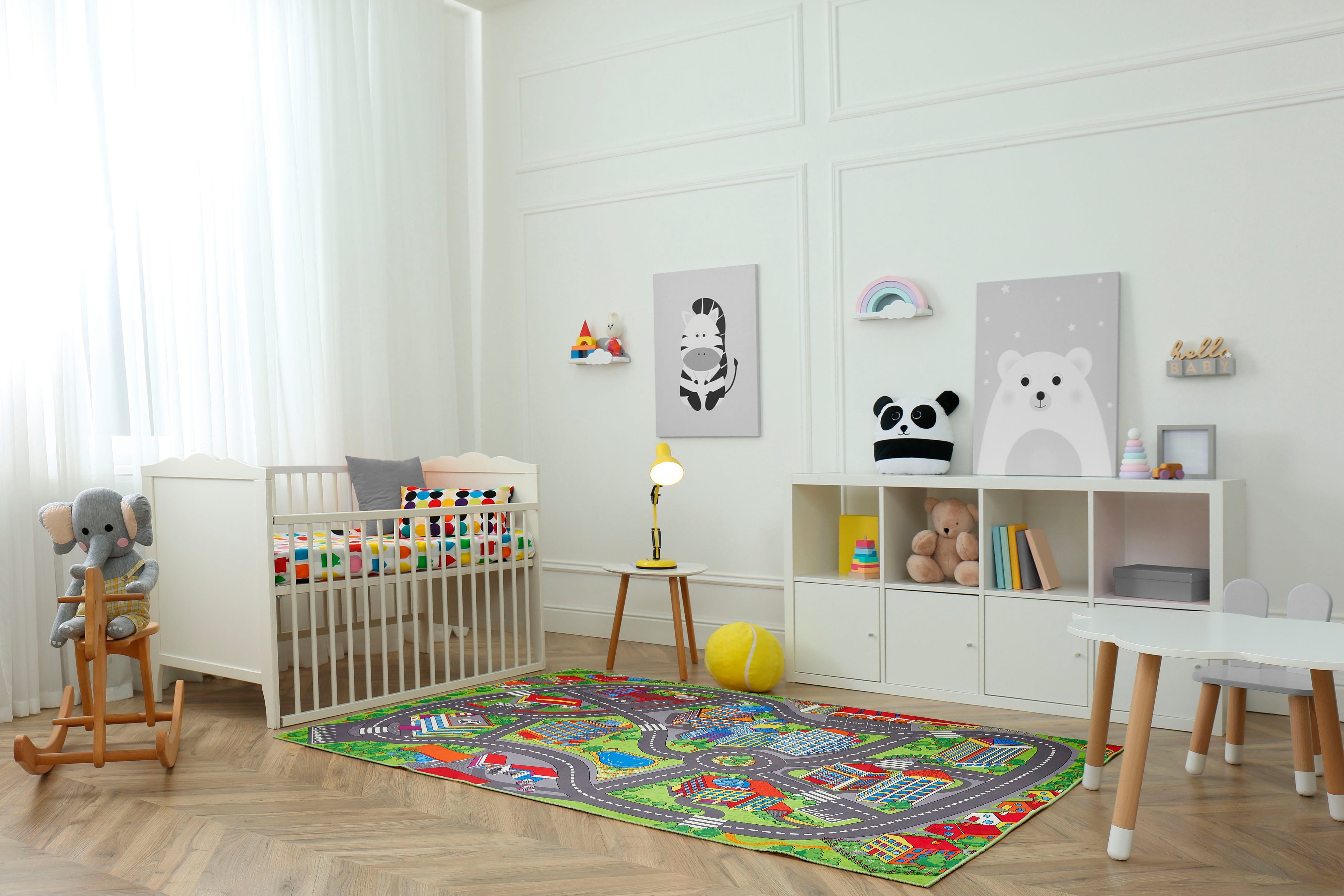 Andiamo Kindervloerkleed Street Straat speel tapijt, zachte speelmat, antislip