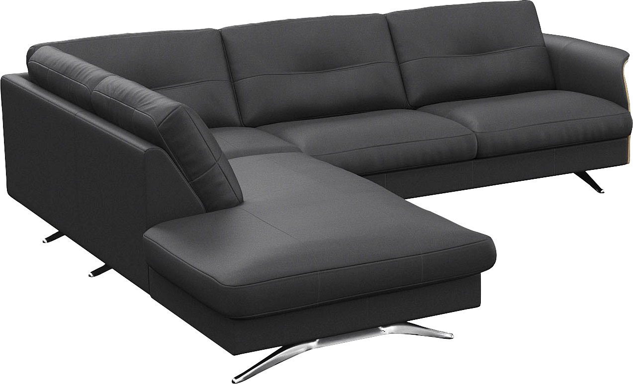 FLEXLUX Hoekbank Glow, super comfortabel door hoogwaardige zitconstructie met binnenvering, L-vorm