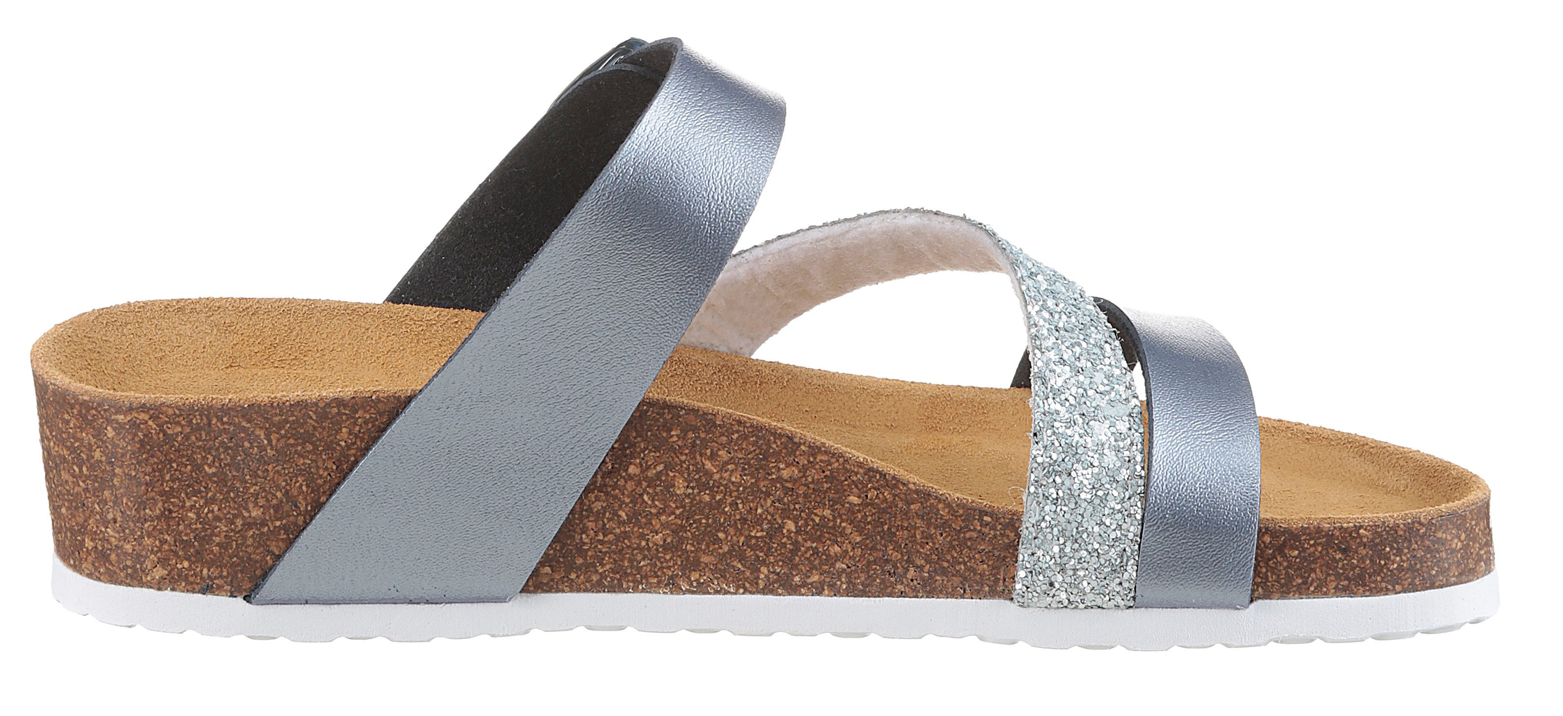 Aniston SHOES Sleehakmuiltjes , zomerschoen, strandschoen, huisschoen, glitter - nieuwe collectie