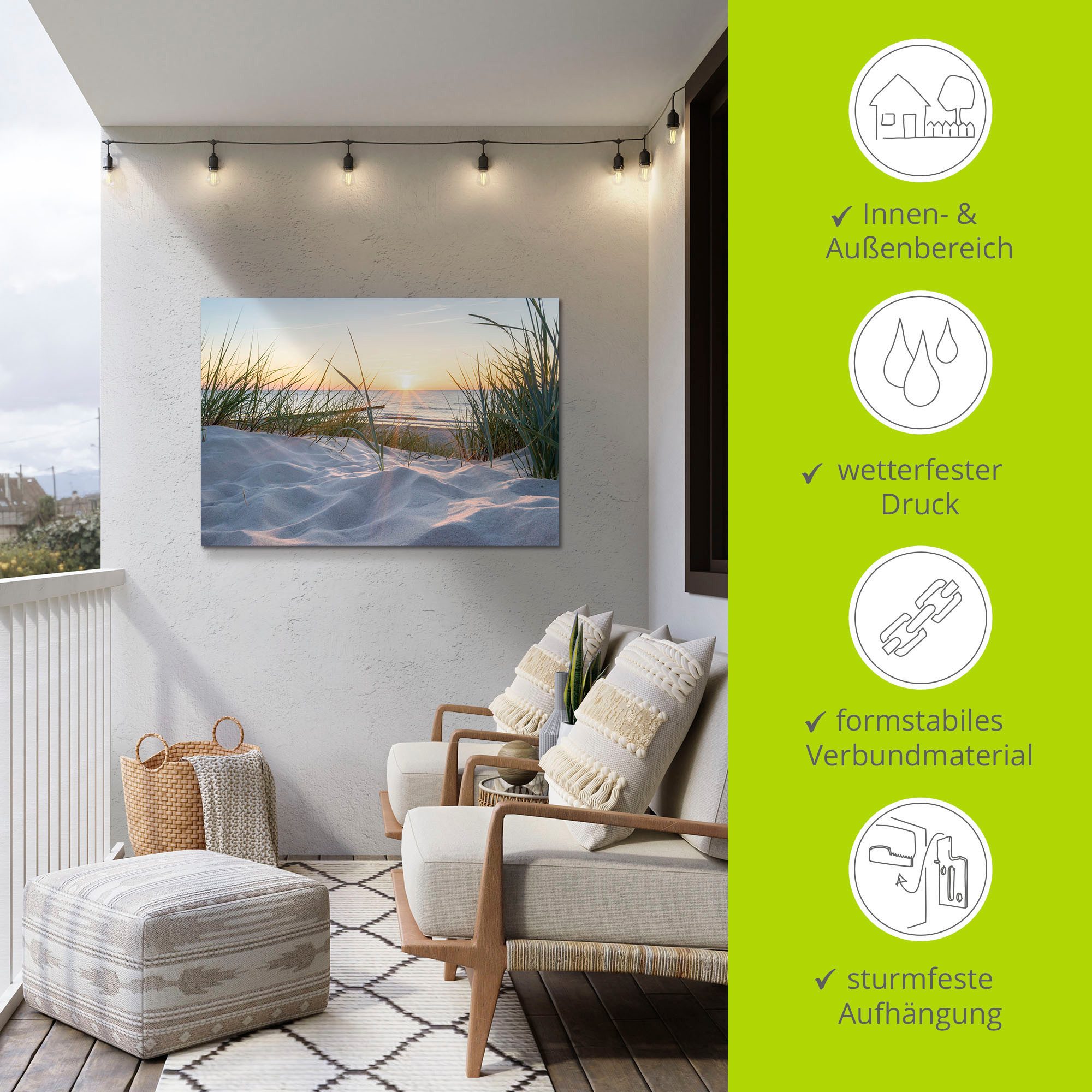 Artland Artprint Oostzeestrand als artprint van aluminium, artprint voor buiten, artprint op linnen, poster, muursticker