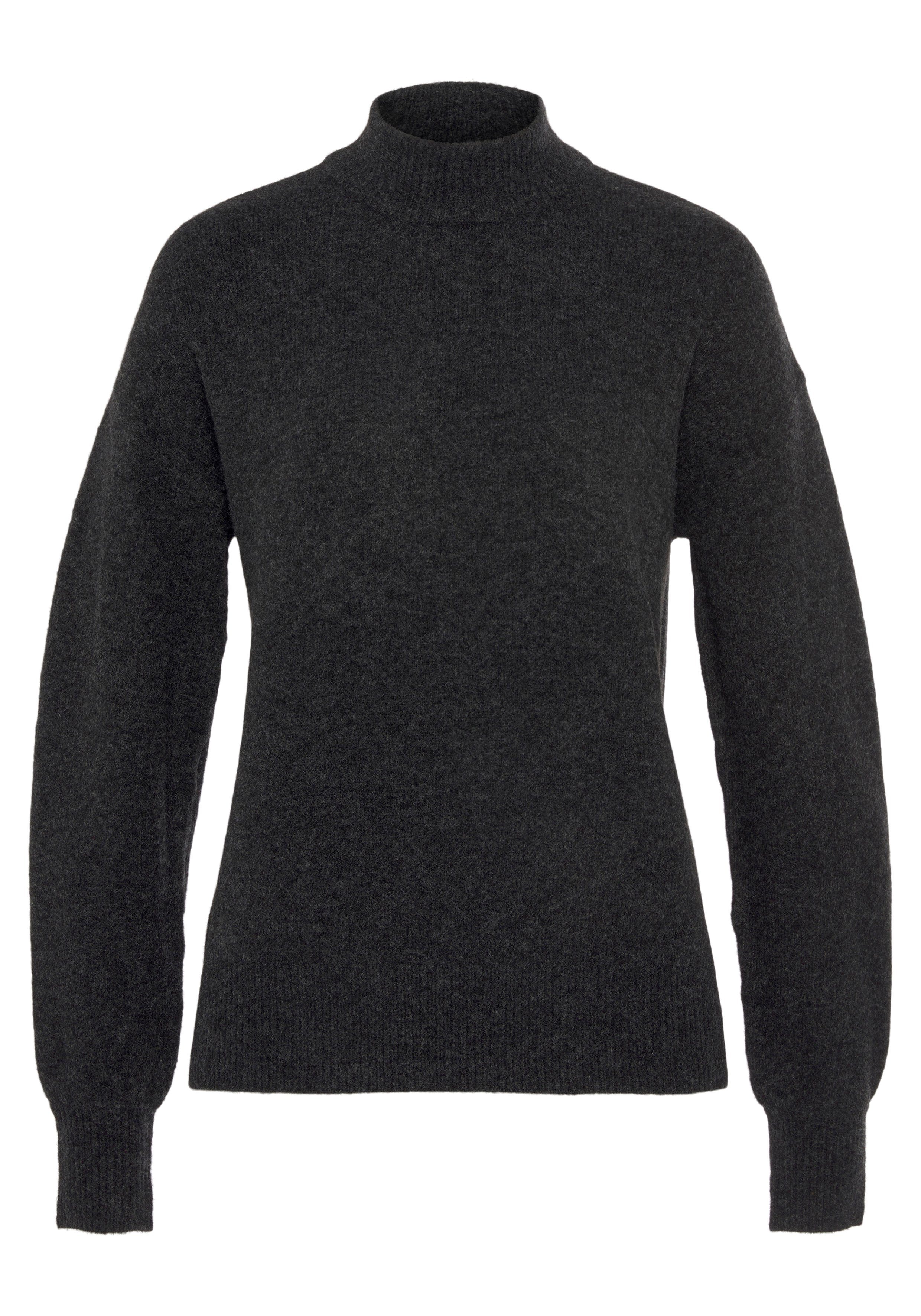 Lascana Gebreide trui -Lounge Pullover met staande kraag en ribboorden, loungewear