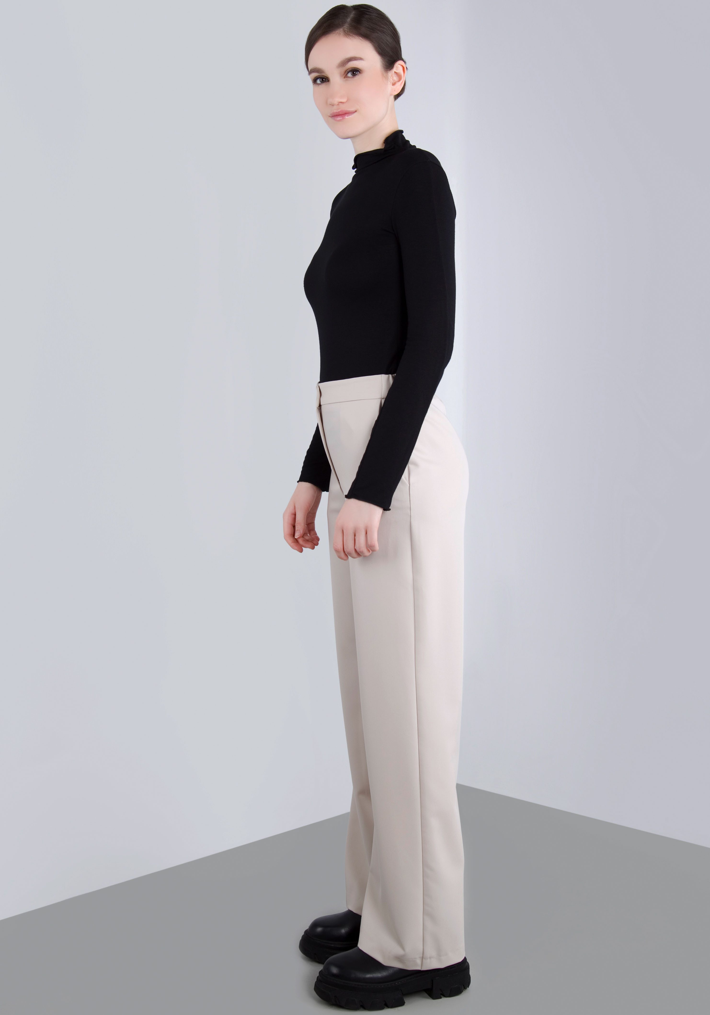 IMPERIAL Stoffen broek casual wijde broek met elastische tailleband aan de achterkant