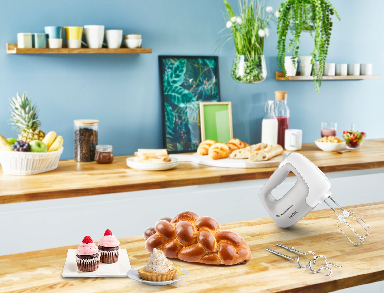 Tefal Handmixer Prep'Mix 5 snelheden, 2 gardes + 2 deeghaken van roestvrij staal, ht450b