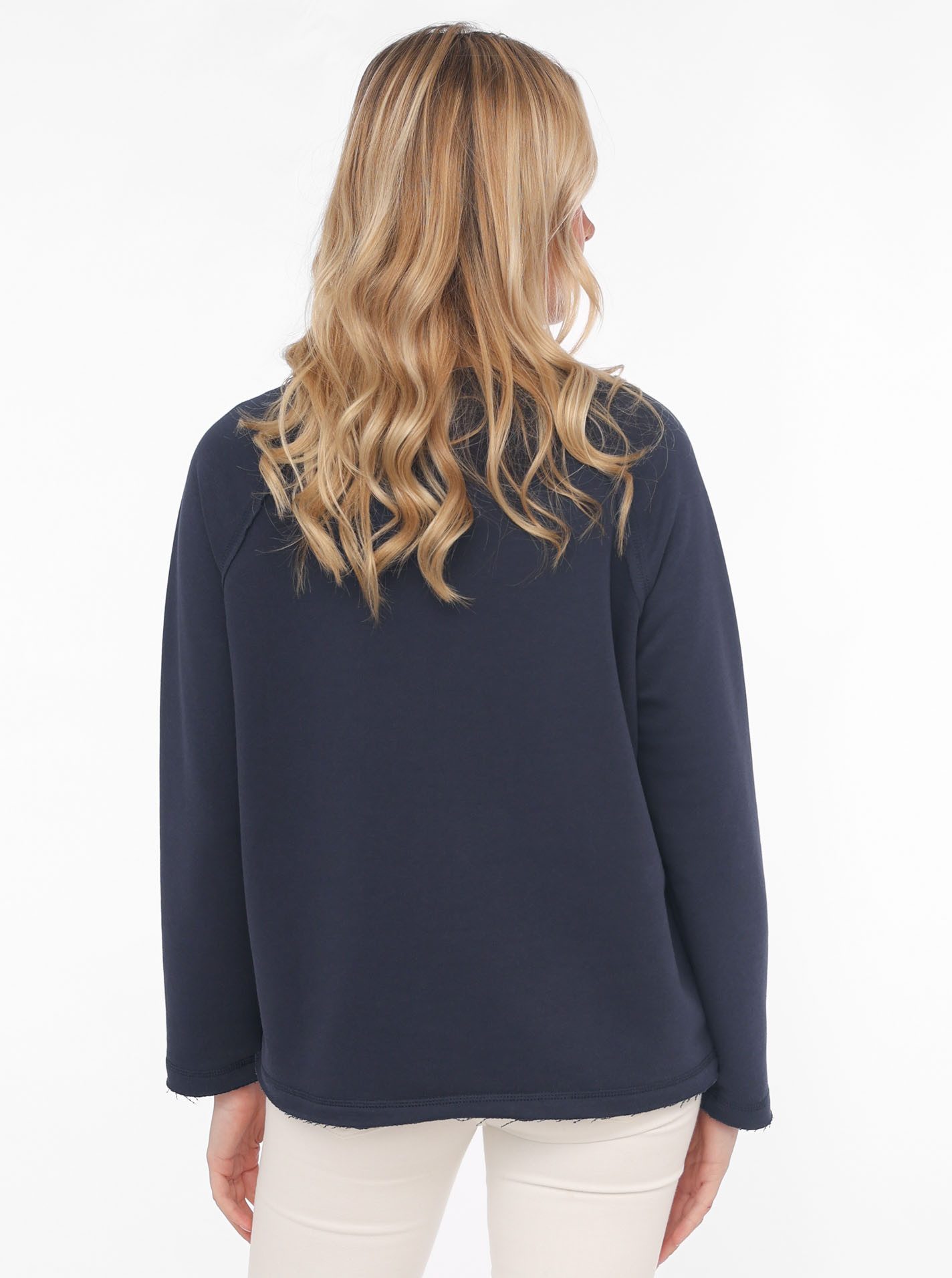 Zwillingsherz Sweatshirt met used-look randen, vuurtoren geborduurd