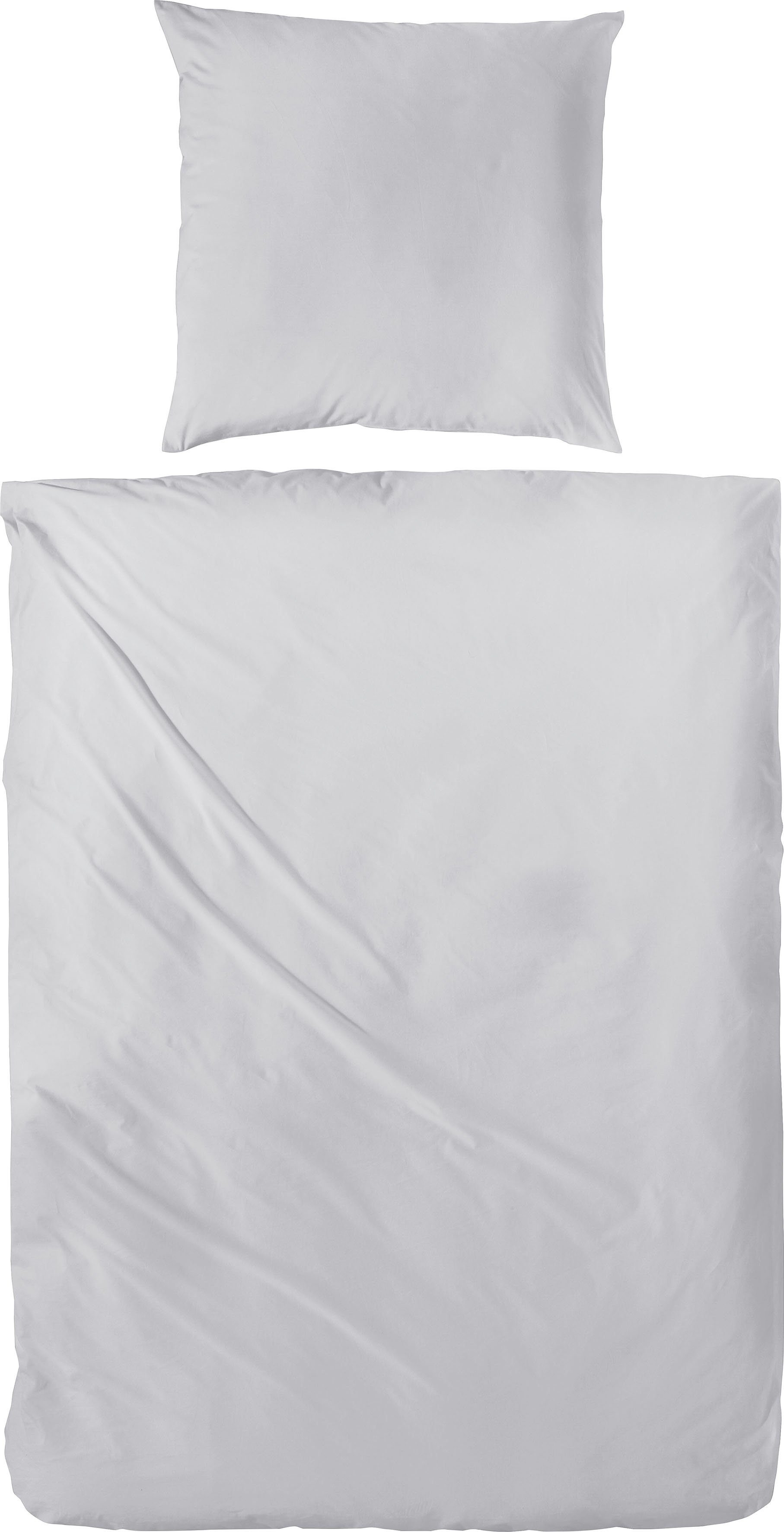 Primera Overtrekset Uni luxe-satijn in mt. 135x200, 155x220 of 200x200 cm Dekbedovertrek van katoen, unikleurige dekbedovertrek met ritssluiting