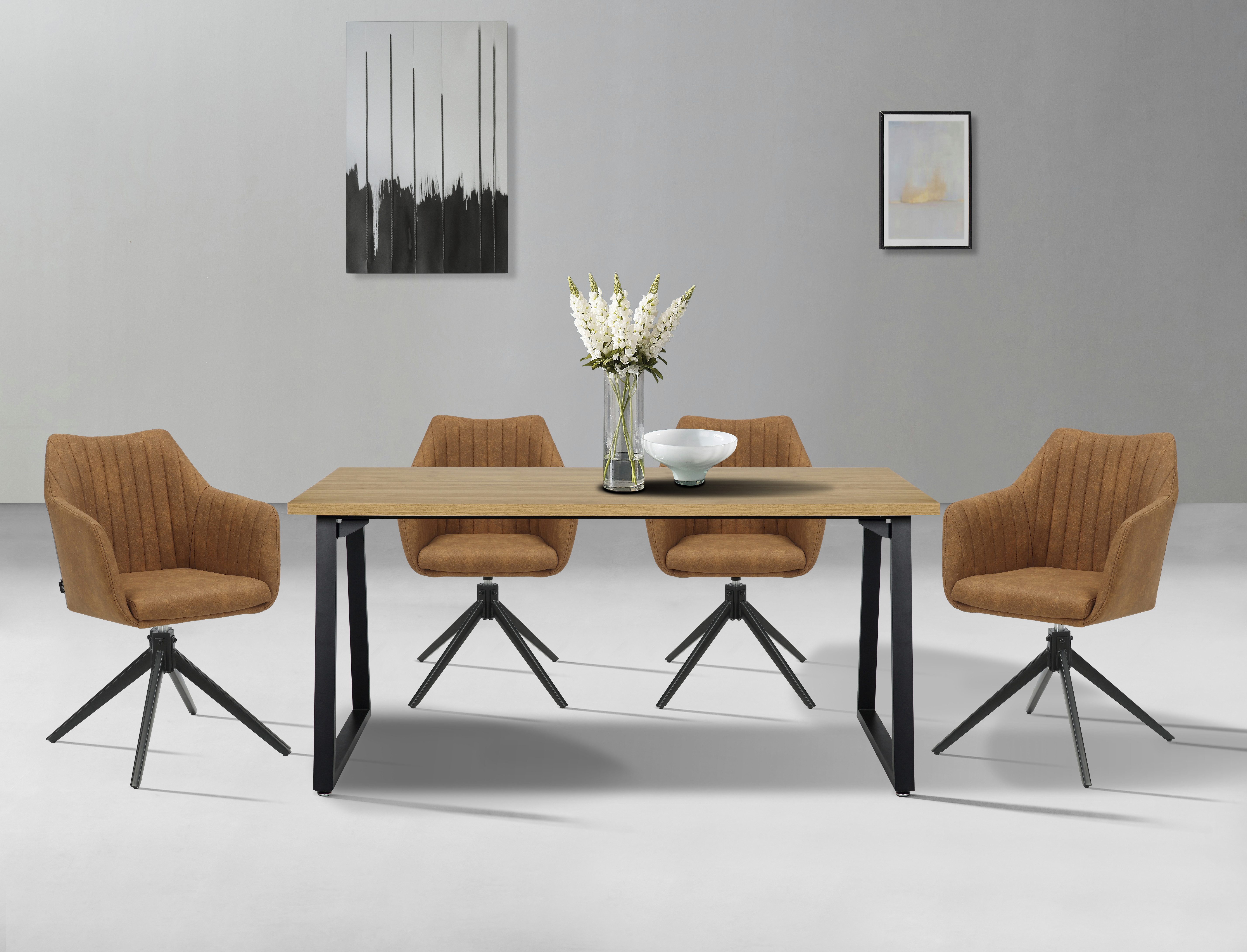 Home affaire Eetkamerstoel Naples, TOPSELLER! Draaisteel met 360 graden draaifunctie, hoogwaardige materialen, onderhoudsvriendelijk (set, 2 stuks)