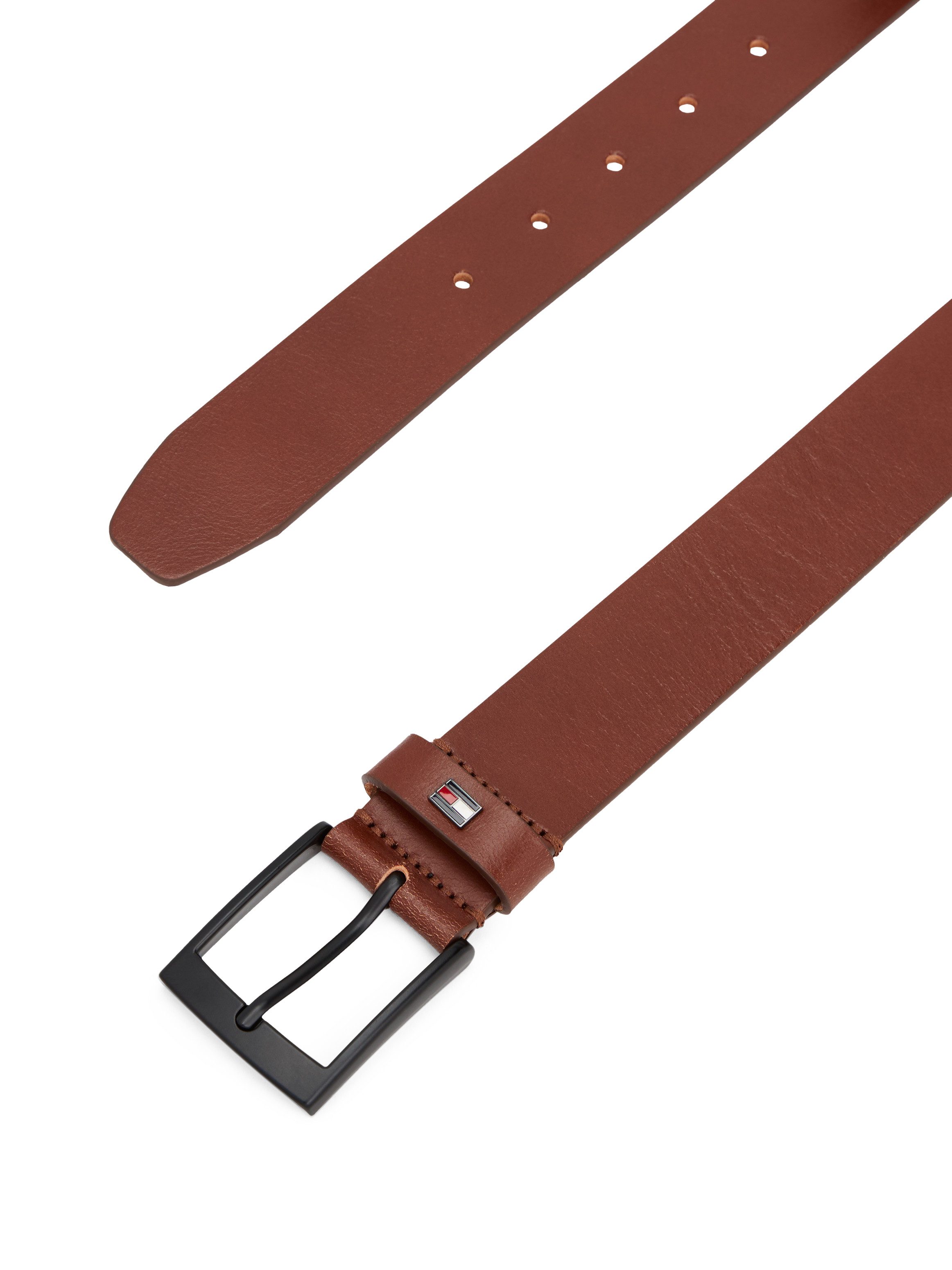 Tommy Hilfiger Leren riem ADAN 3.5 EXT Metalen logopatch, eenvoudige doornsluiting