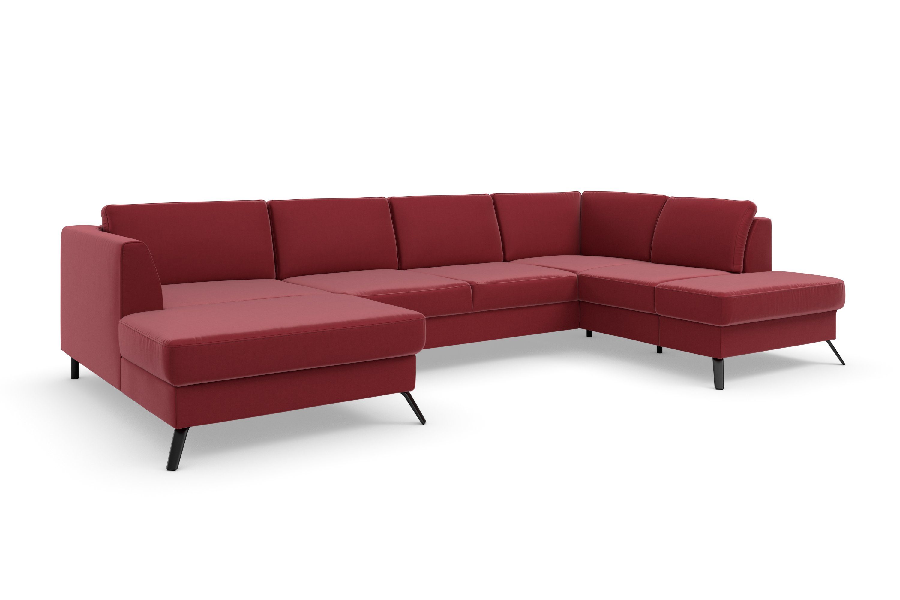 sit&more Zithoek Olsen U-vorm inclusief zitdiepteverstelling, naar keuze met slaapfunctie, 15 cm hoog