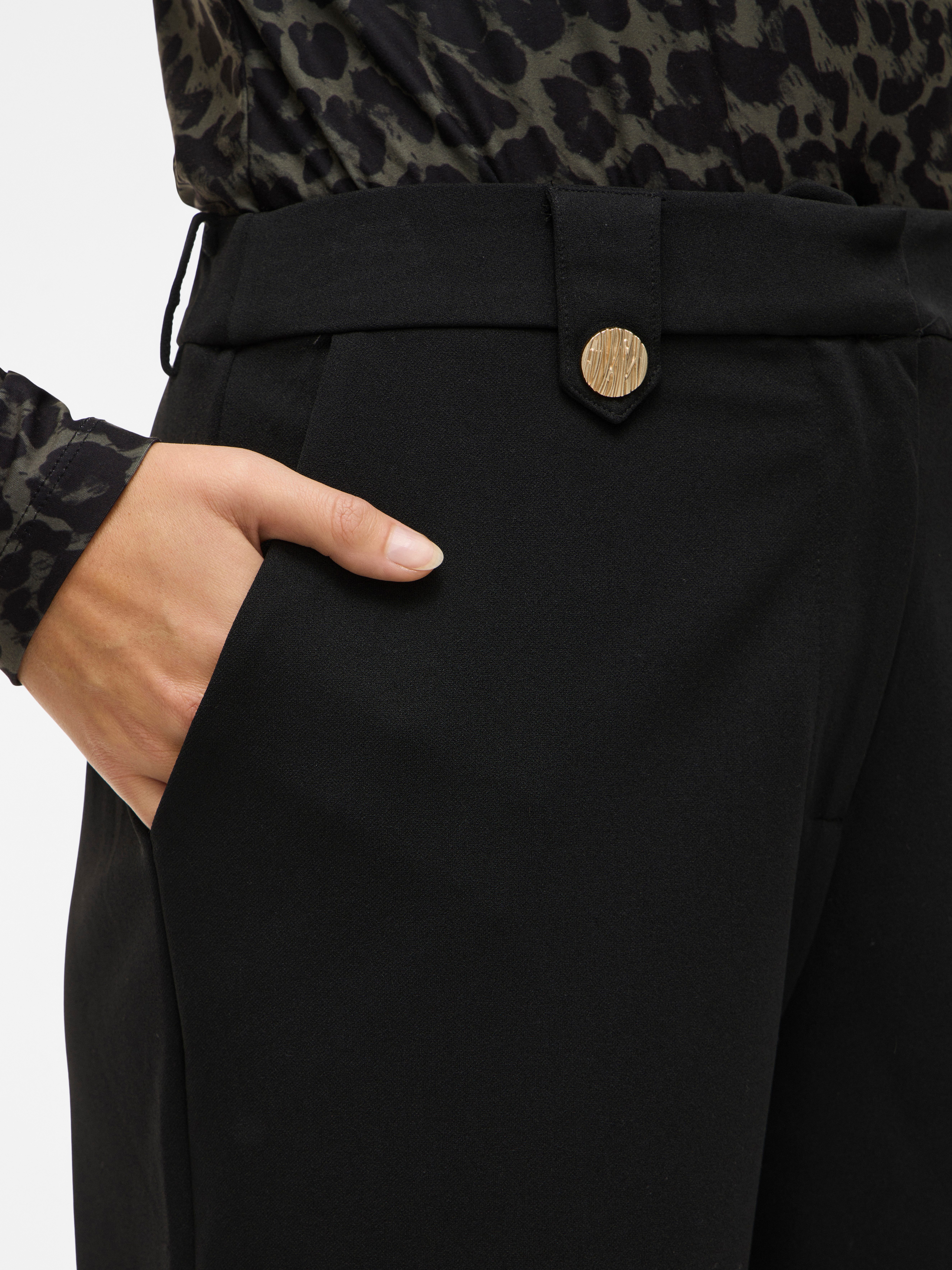 Vila Pantalon VICLUA HW WIDE BUTTON PANTS- NOOS