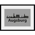queence wanddecoratie augsburg skyline (1 stuk) grijs