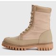 tommy hilfiger hoge veterschoenen th casual lace up boot in chunky stijl beige
