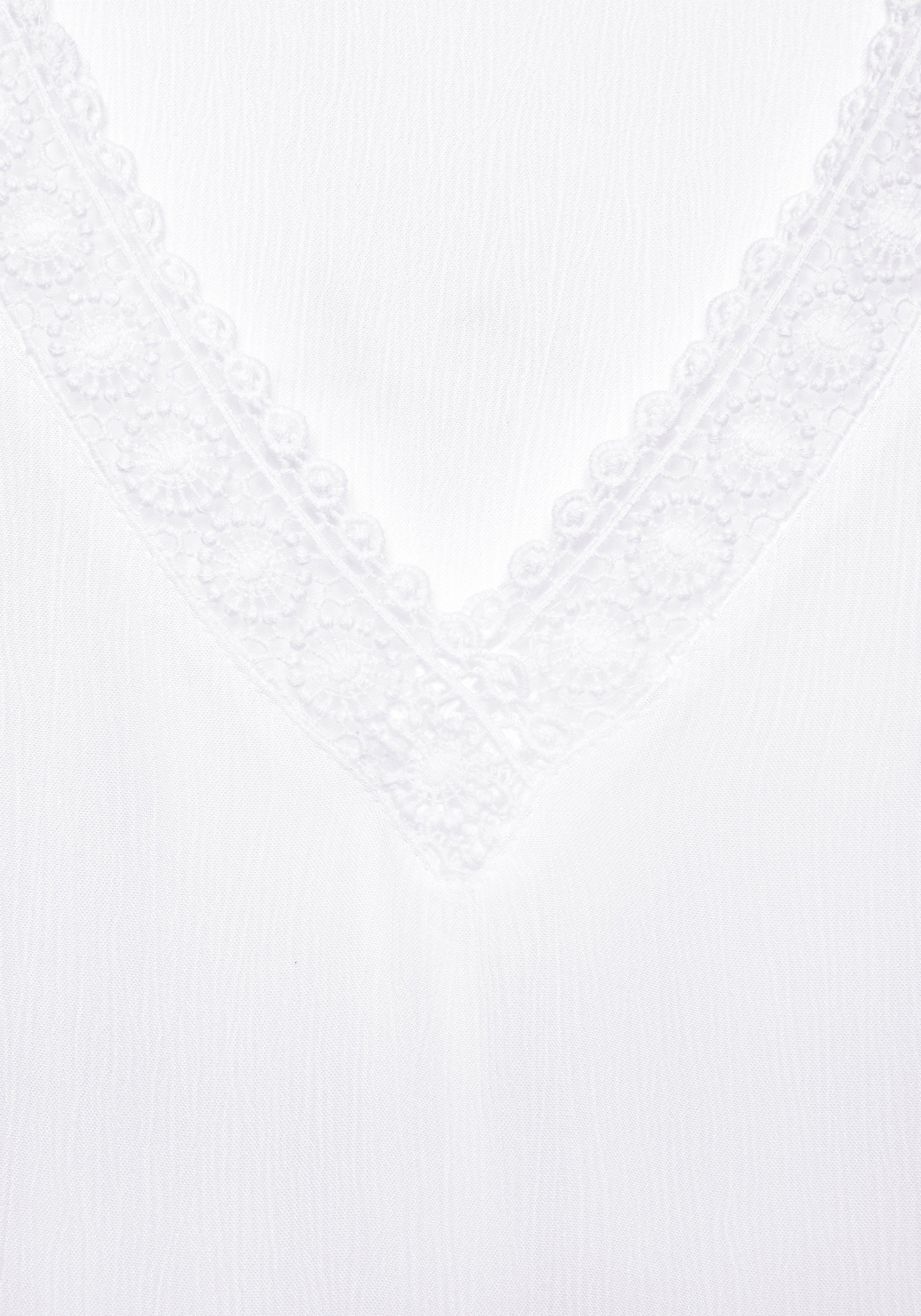 Vivance Gekreukte blouse met kantinzetten, zomerse damesblouse, lange mouwen blouse