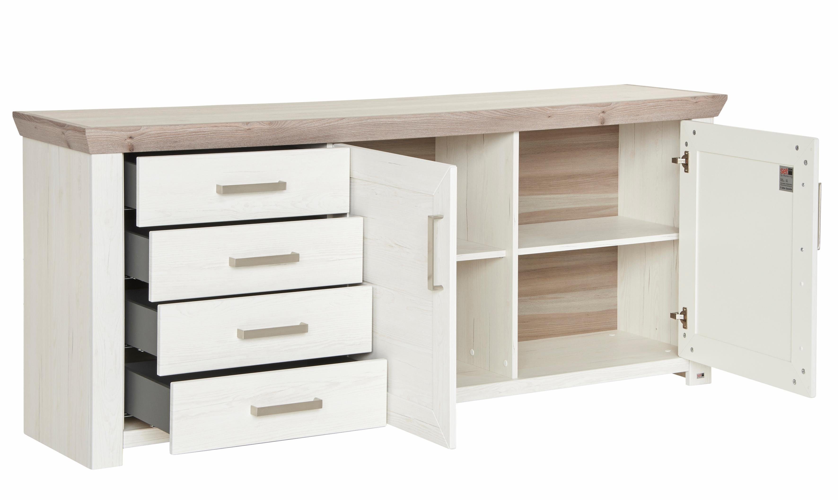 set one by Musterring Dressoir York Type 51, met veel opbergruimte, handvat zilverkleur, B 184 x H 79 cm