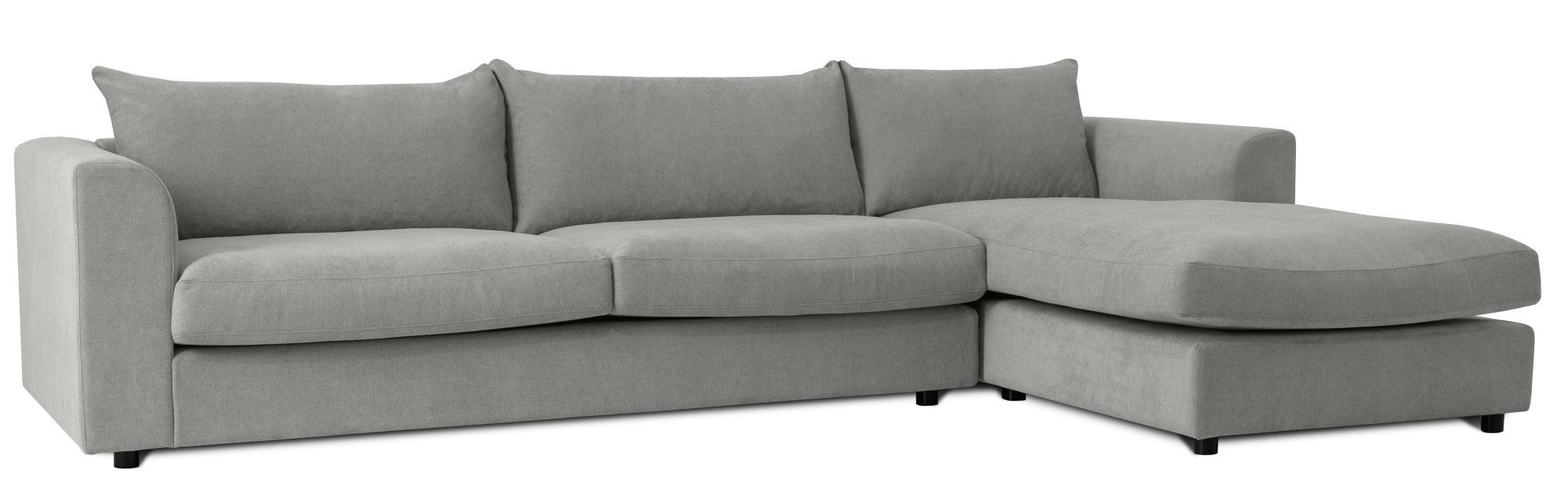 LeGer Home by Lena Gercke Hoekbank Avelina Breedte 297 cm, in cord- en chenille-stof, rugkussen met veren (2-delig)