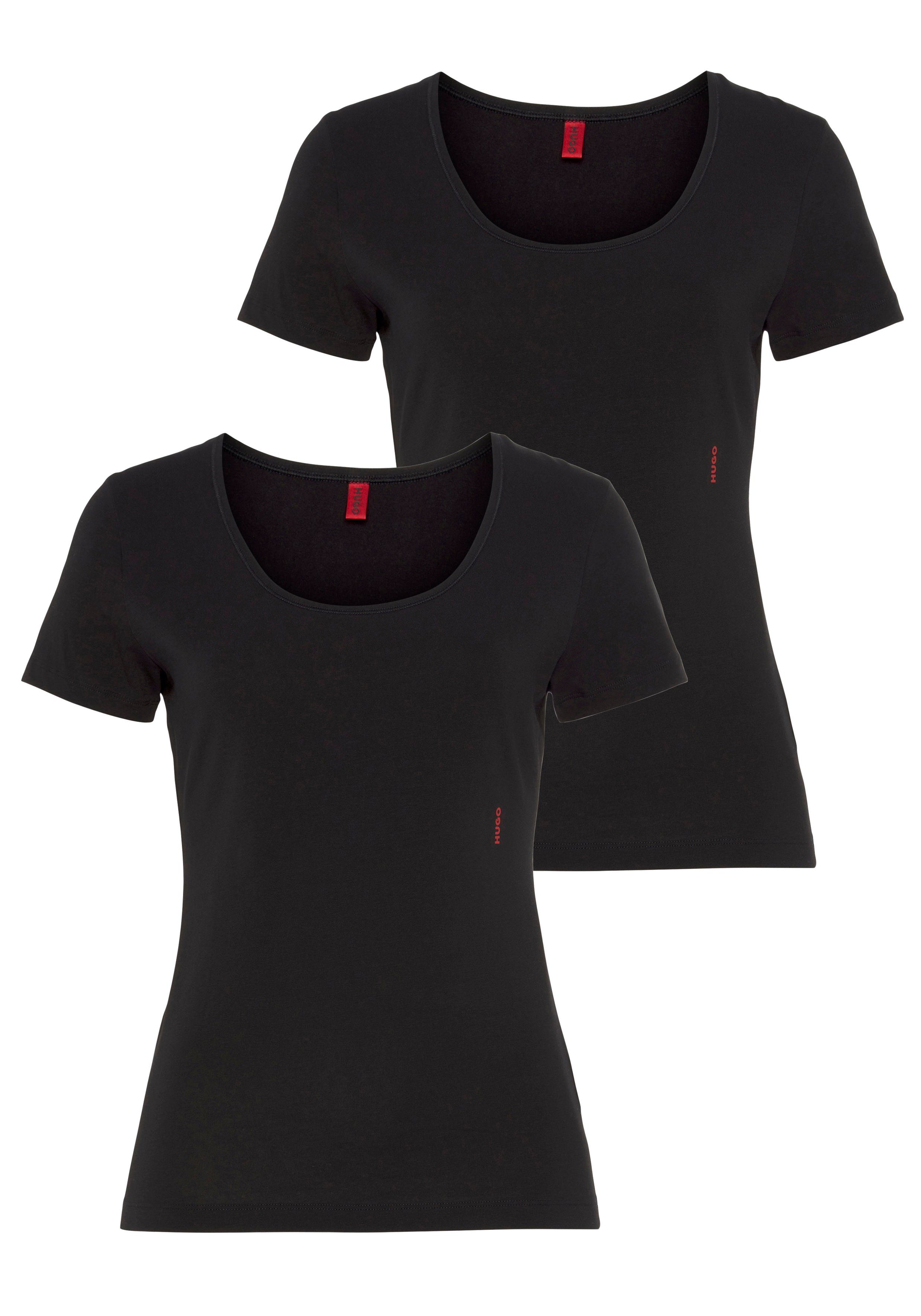 HUGO underwear T-shirt TWIN met verticale logoprint (2-delig, Set van 2)