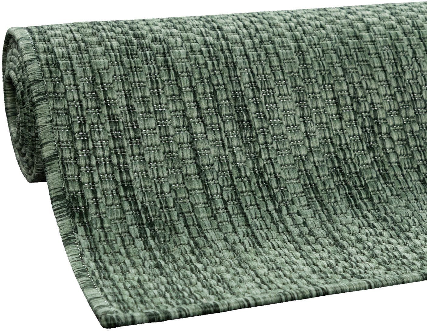 Bruno Banani Vloerkleed Venezia Platweefsel, sisal-look, mêlee, uv-bestendig, geschikt voor buiten