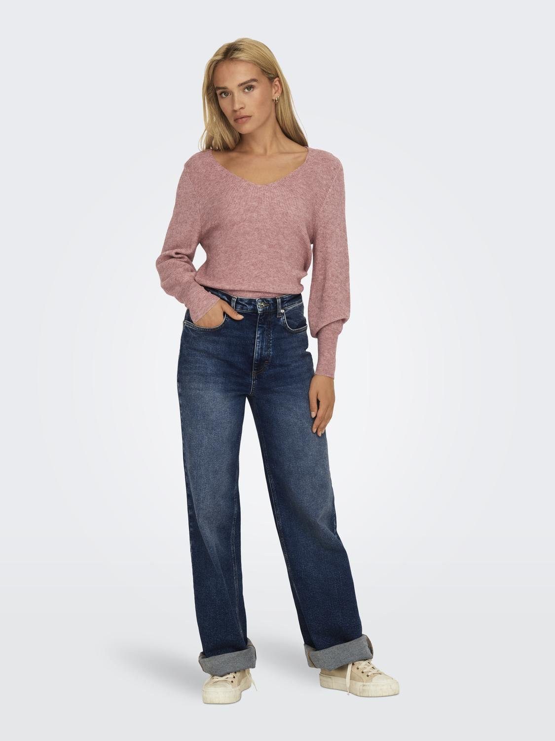 Only Trui met V-hals ONLATIA L/S V-NECK CUFF KNT