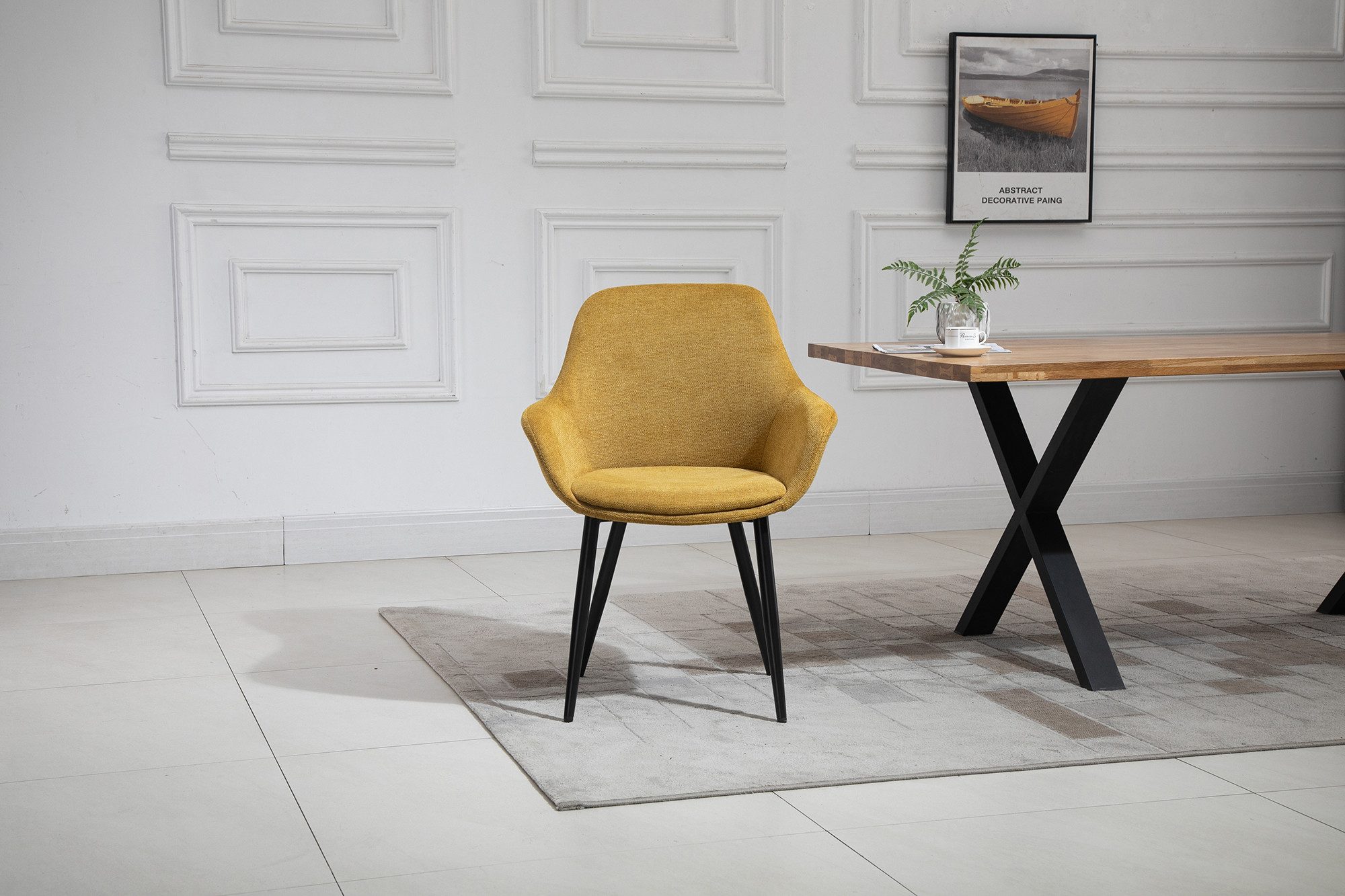 SalesFever Eethoek Tafelblad behandeld met OSMO hardwasolie in zijdeglans afwerking (set, 5-delig)
