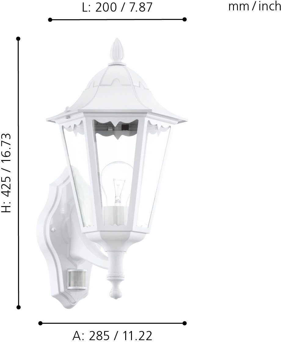 EGLO Wandlamp voor buiten NAVEDO Hoekmontage mogelijk (1 stuk)
