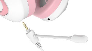 Sades Gaming-headset Shaman SA-724 gaming headset, wit/roze, USB, bedraad Stereo, over-ear, PC, PST, Xbox, Nintendo Switch, VR, Telefoon