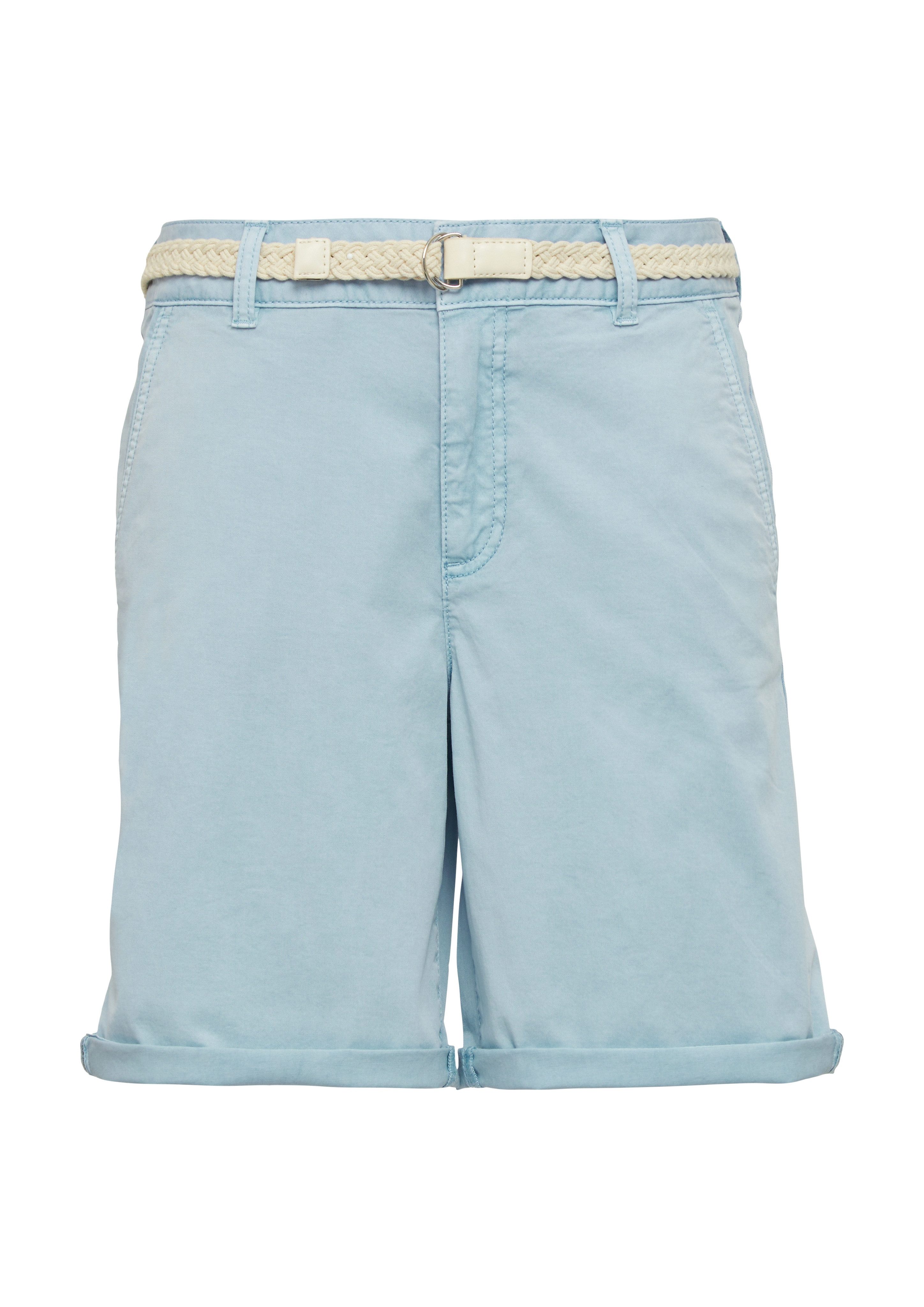 s.Oliver Chino-short met gevlochten riem