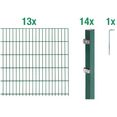 gah alberts dubbelstaafmat hekwerk 120 cm hoog, 13 matten voor 26 m, 14 palen (set) groen