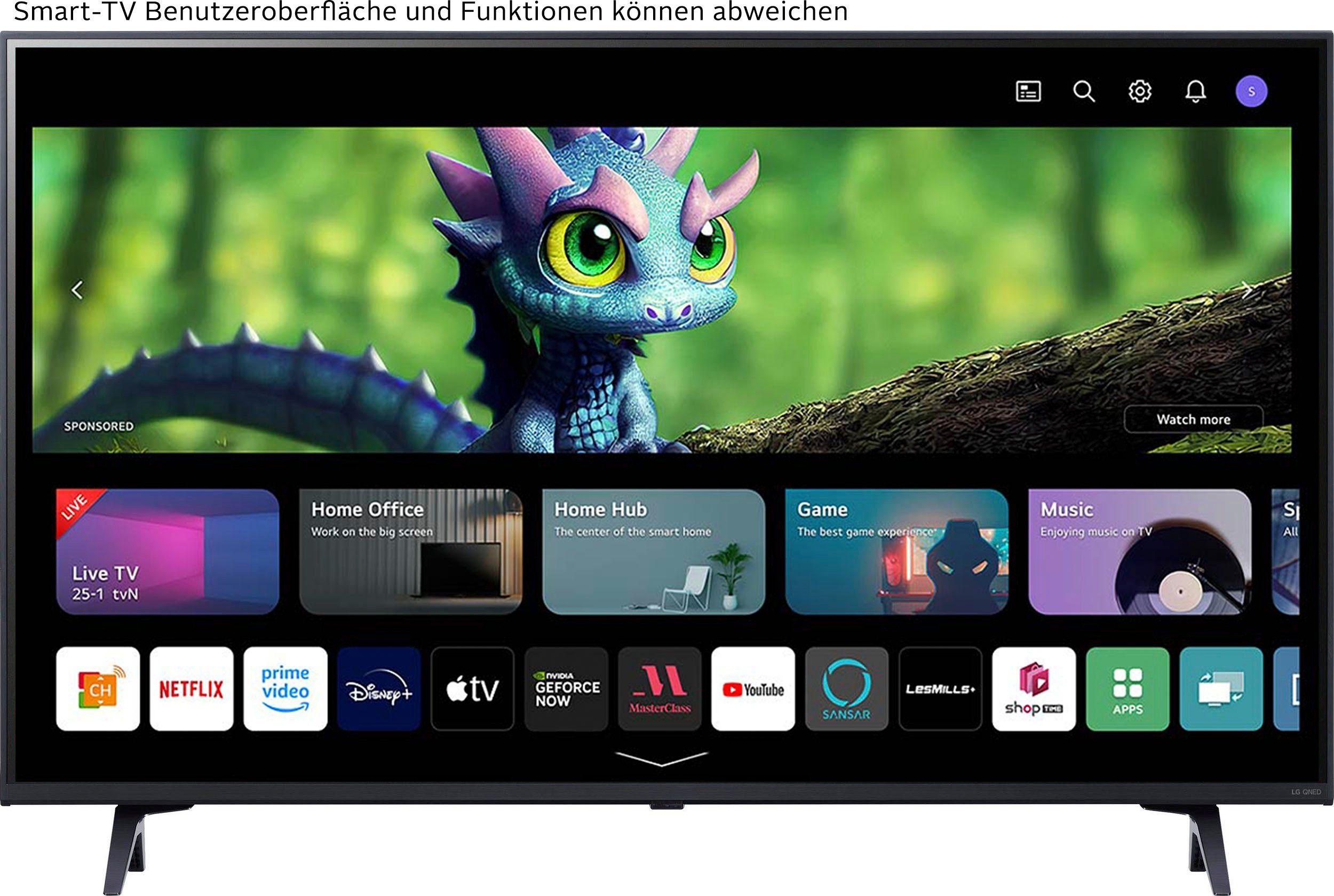 LG QNED-tv 43QNED756RA, 109 cm / 43", 4K Ultra HD, Smart TV, QNED, α5 Gen6 4K AI-Processor, HDR10, HDMI 2.0, Single Triple Tuner