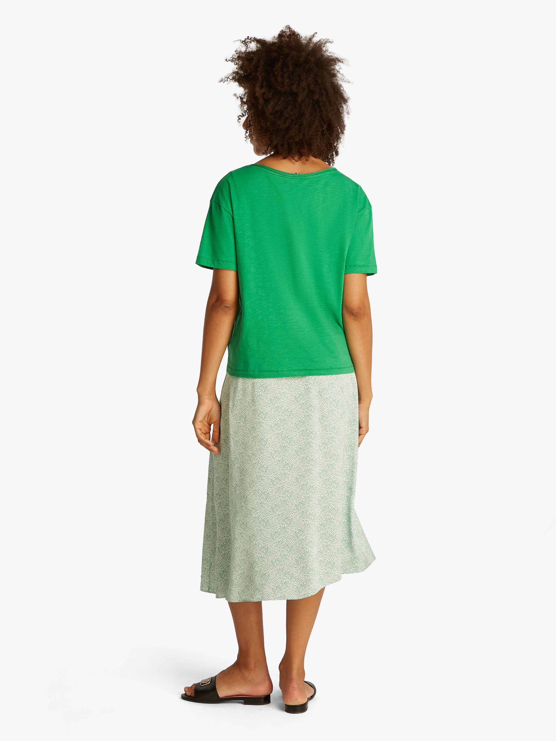Tommy Hilfiger T-shirt SLUB CROP V-NK SS