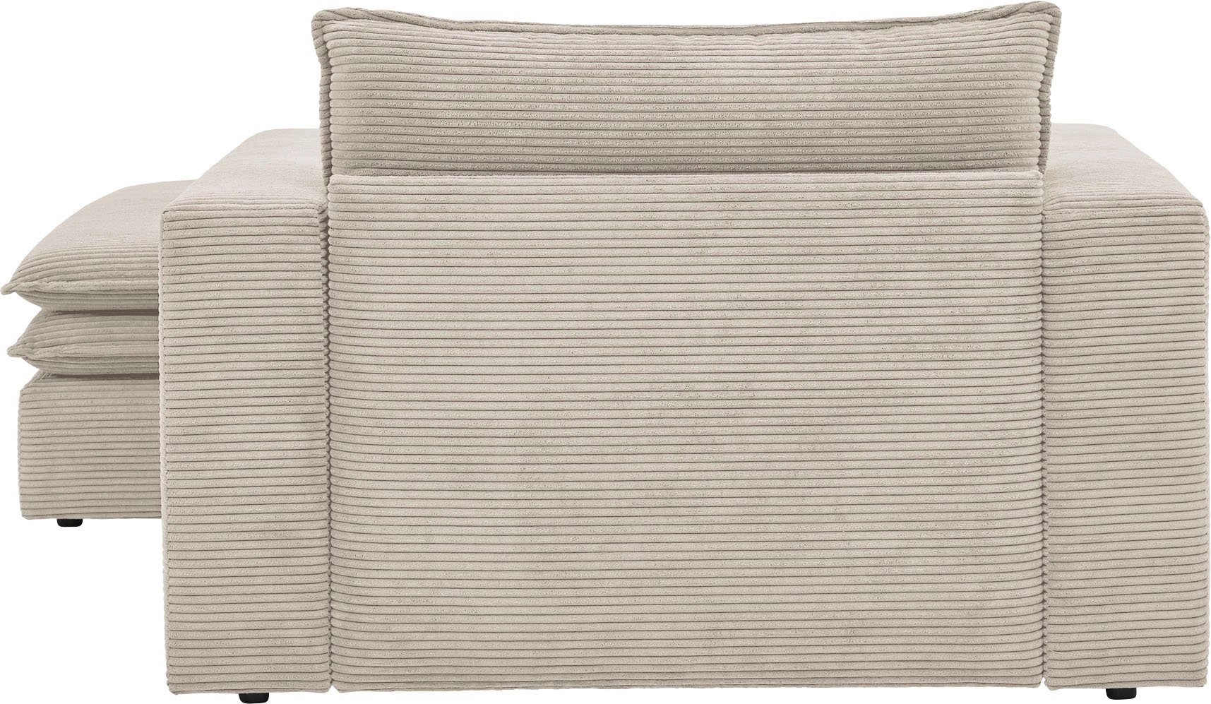 Places of Style Zithoek PIAGGE Hoogwaardige cord, fauteuil en hocker klein als set (2-delig)