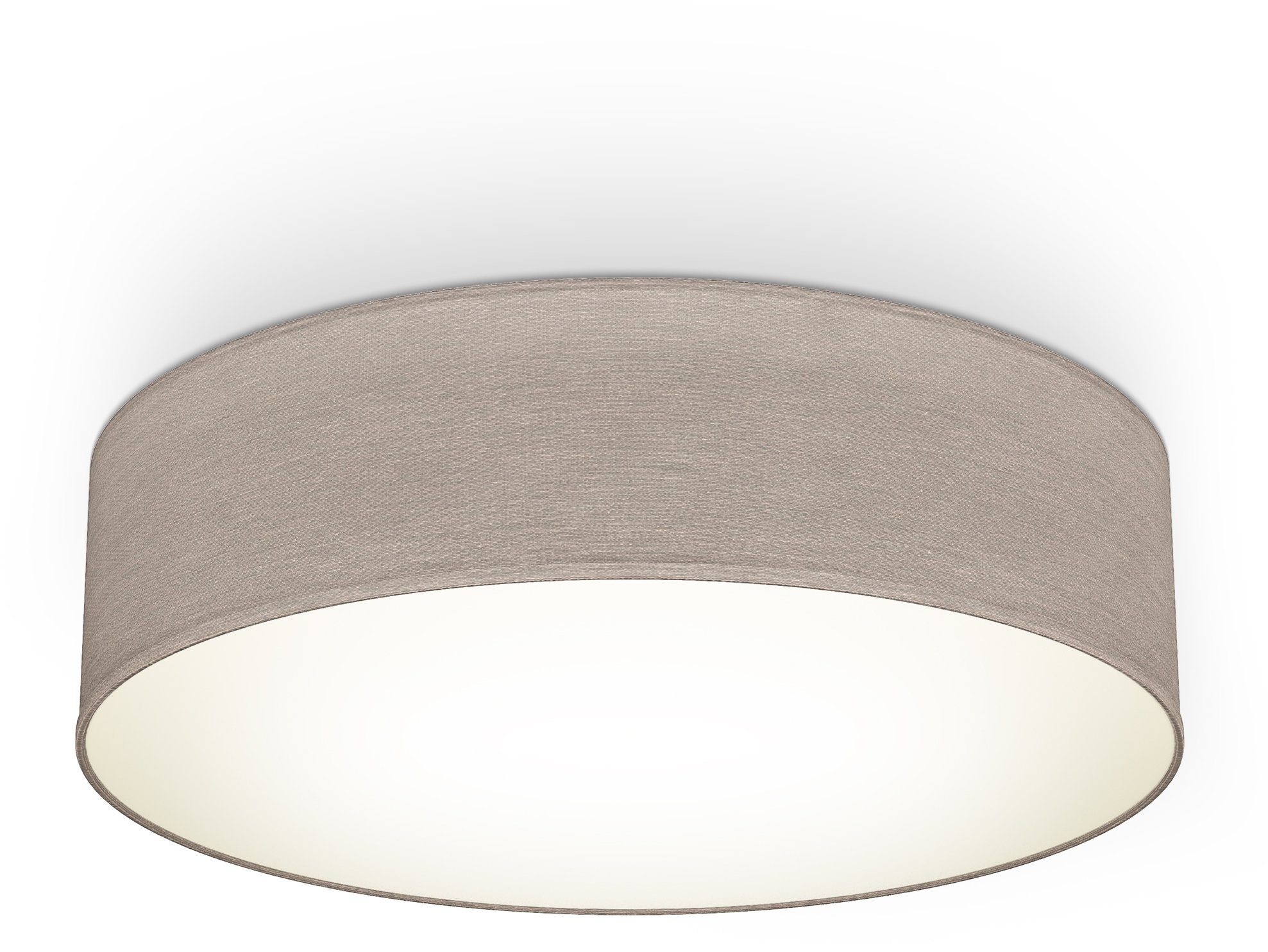 B.K.Licht Plafondlamp LED plafondlamp textielschaal woonkamer slaapkamer taupe 2xE27