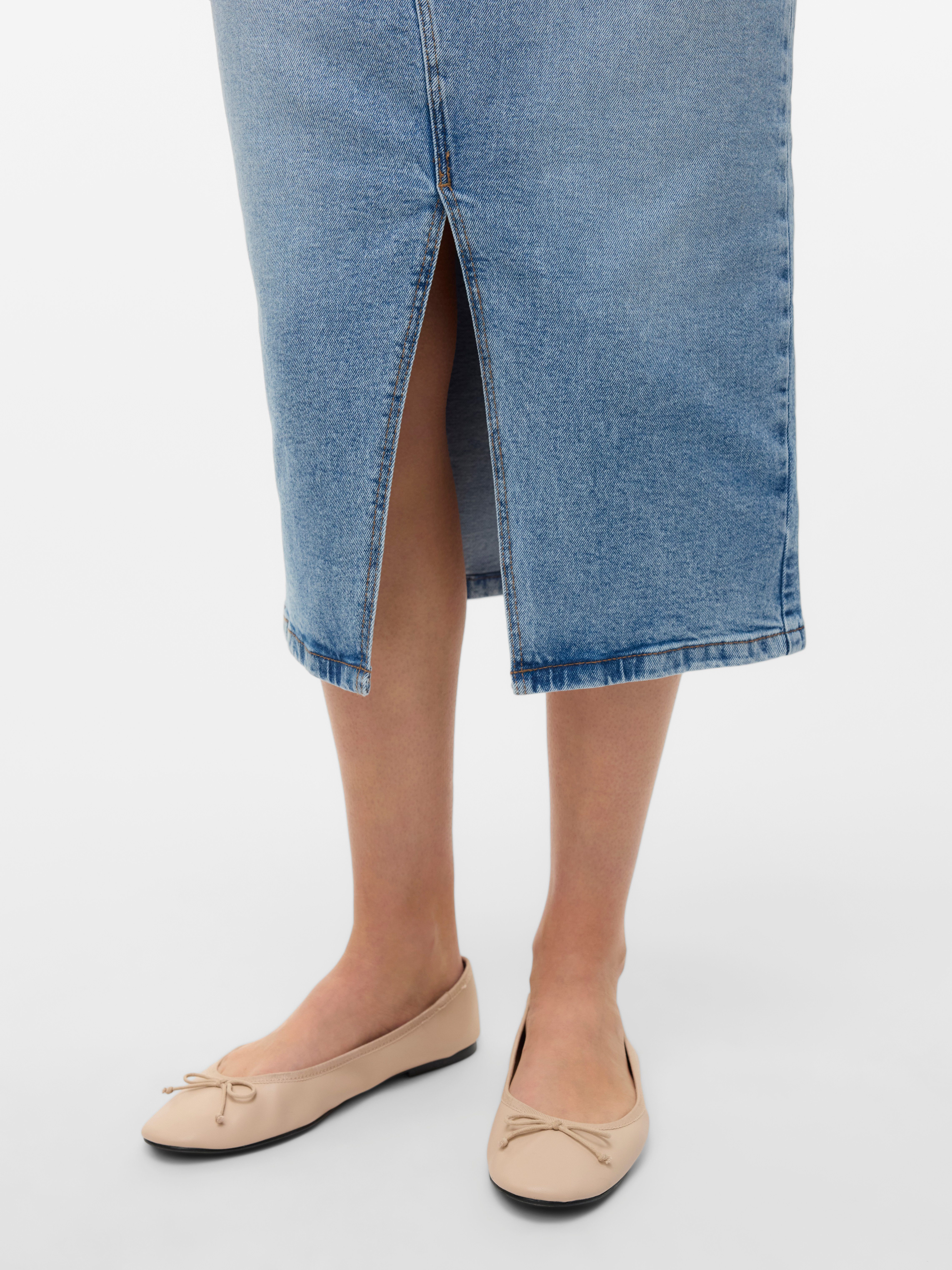 Vero Moda Jeans rok VMNATALIE HR MIDI DNM SKIRT MIX NOOS