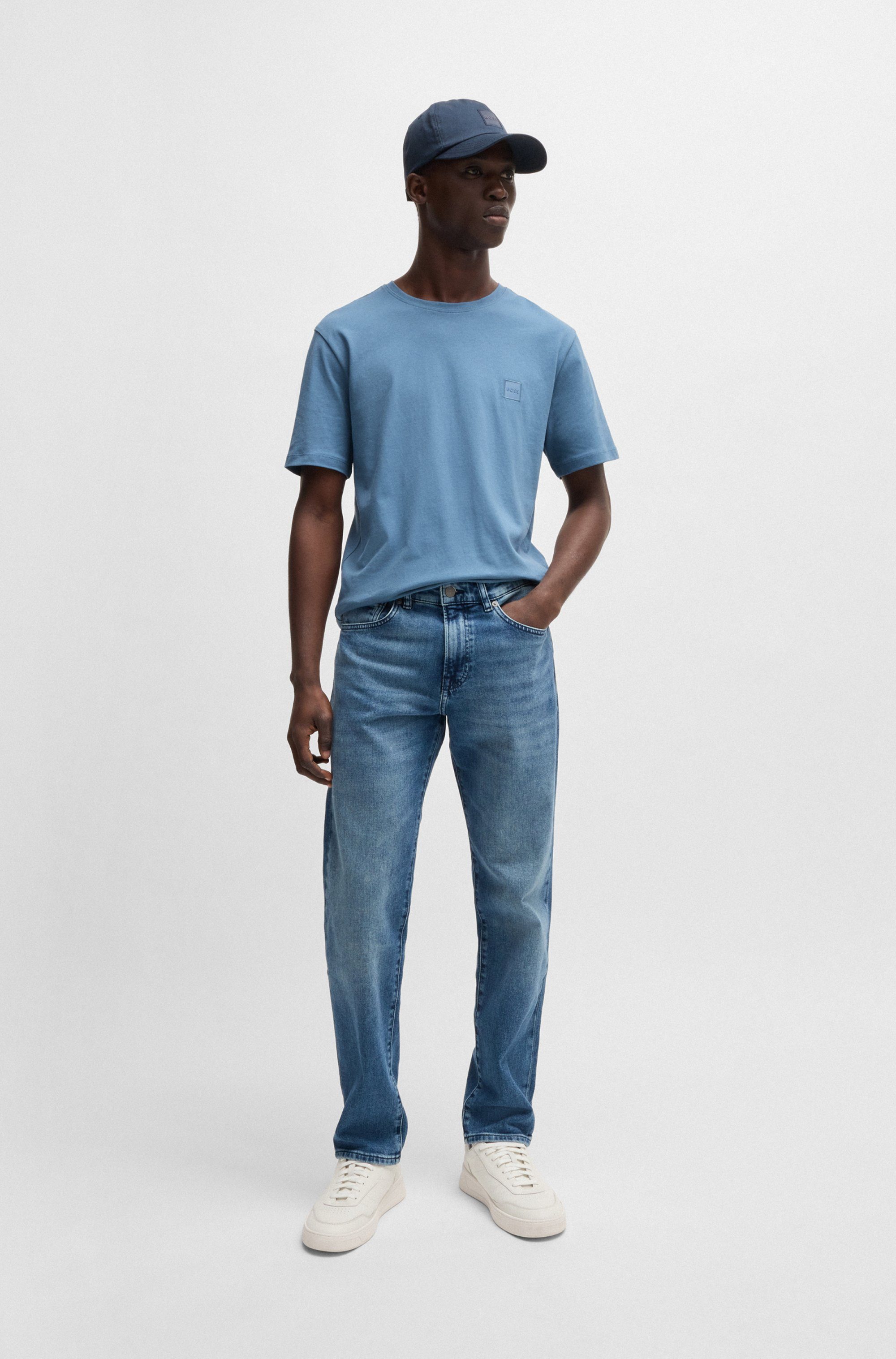 Boss Orange T-shirt Tales met boss-borduursel op de borst