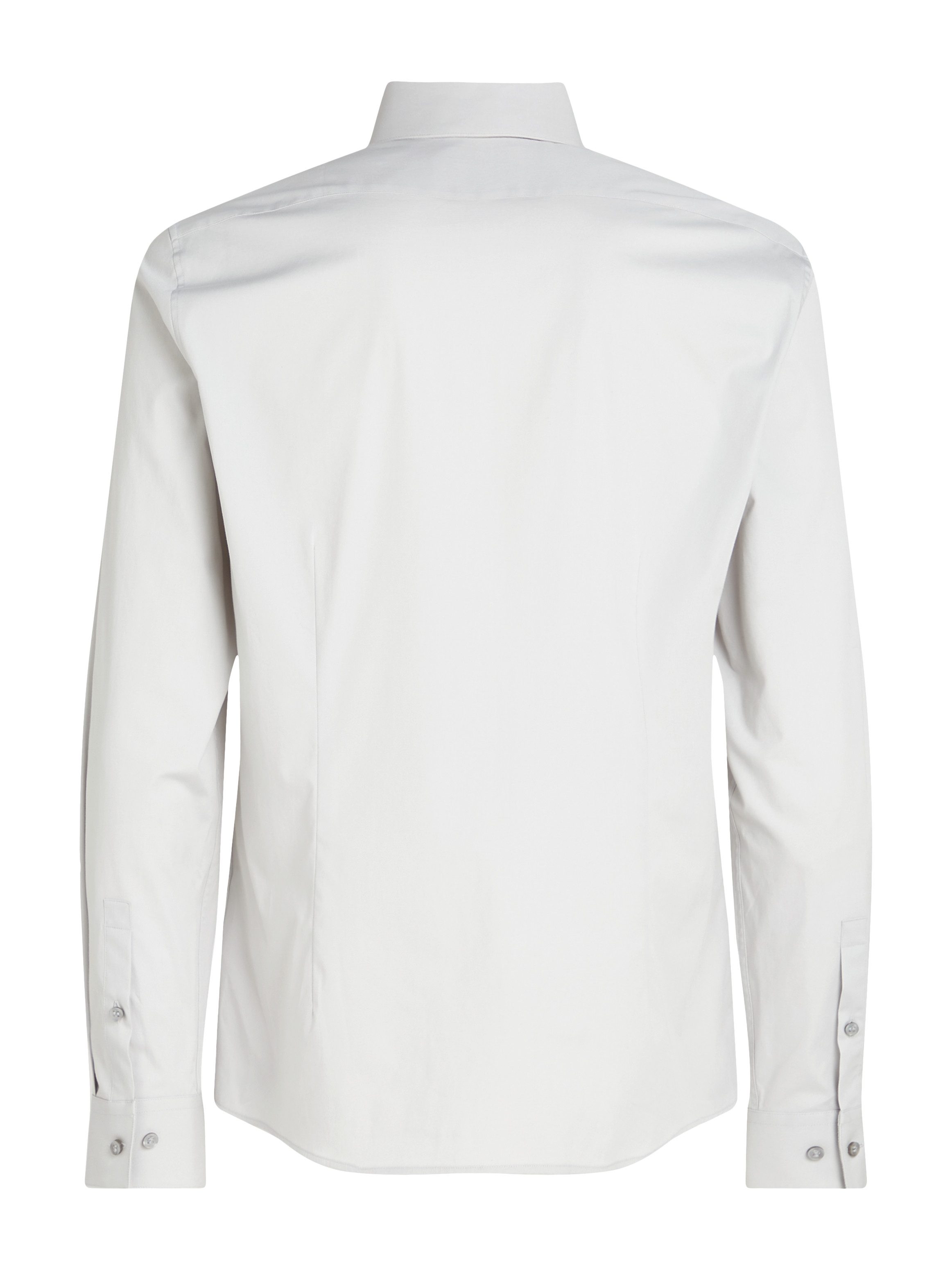 Calvin Klein Businessoverhemd POPLIN STRETCH SLIM SHIRT met kent-kraag, logoprint op borsthoogte