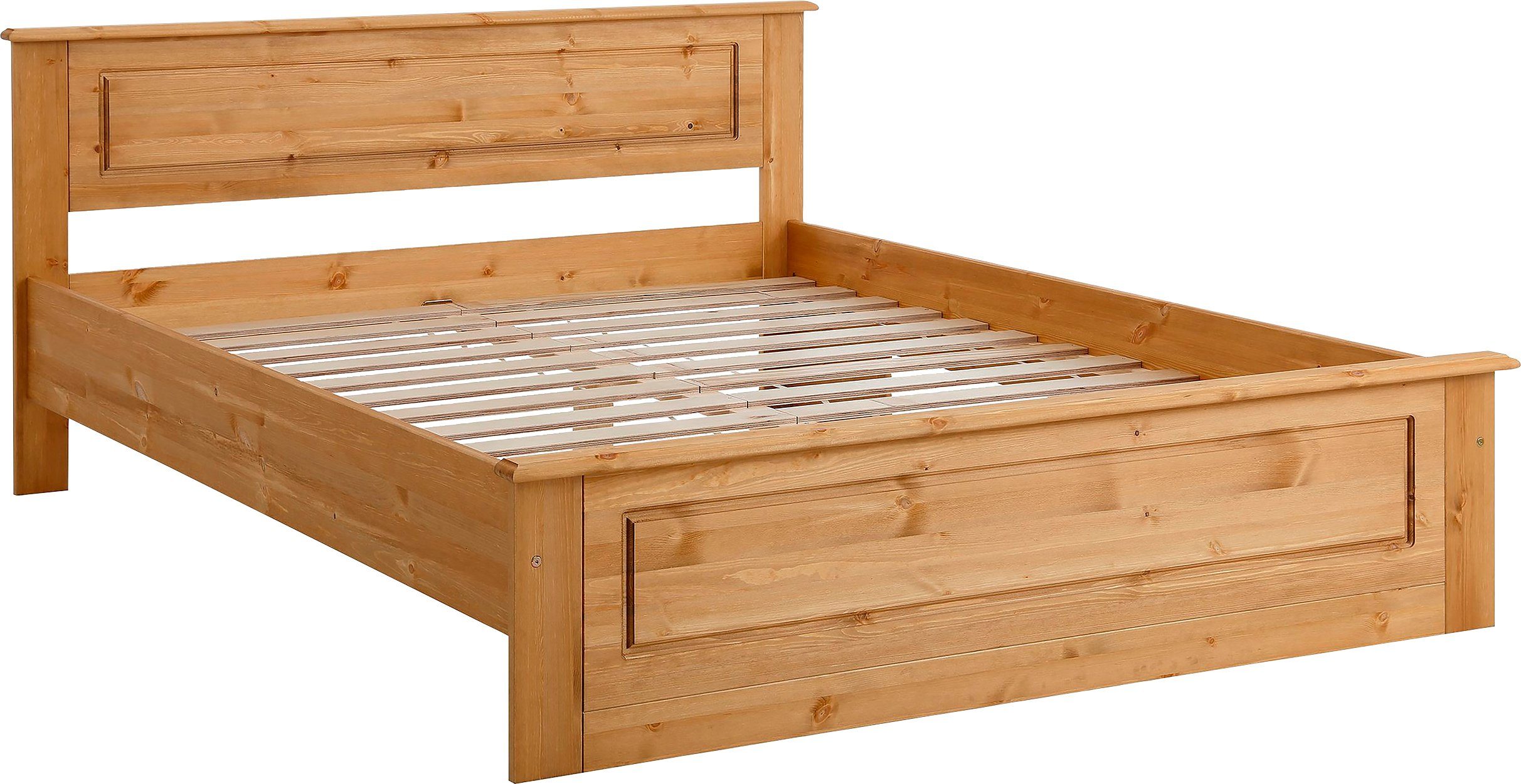 Home affaire Massief houten ledikant Madrid, landelijke stijl, hoge belasting! van fsc®-gecertificeerd grenen, inclusief lattenbodem, cassette-look