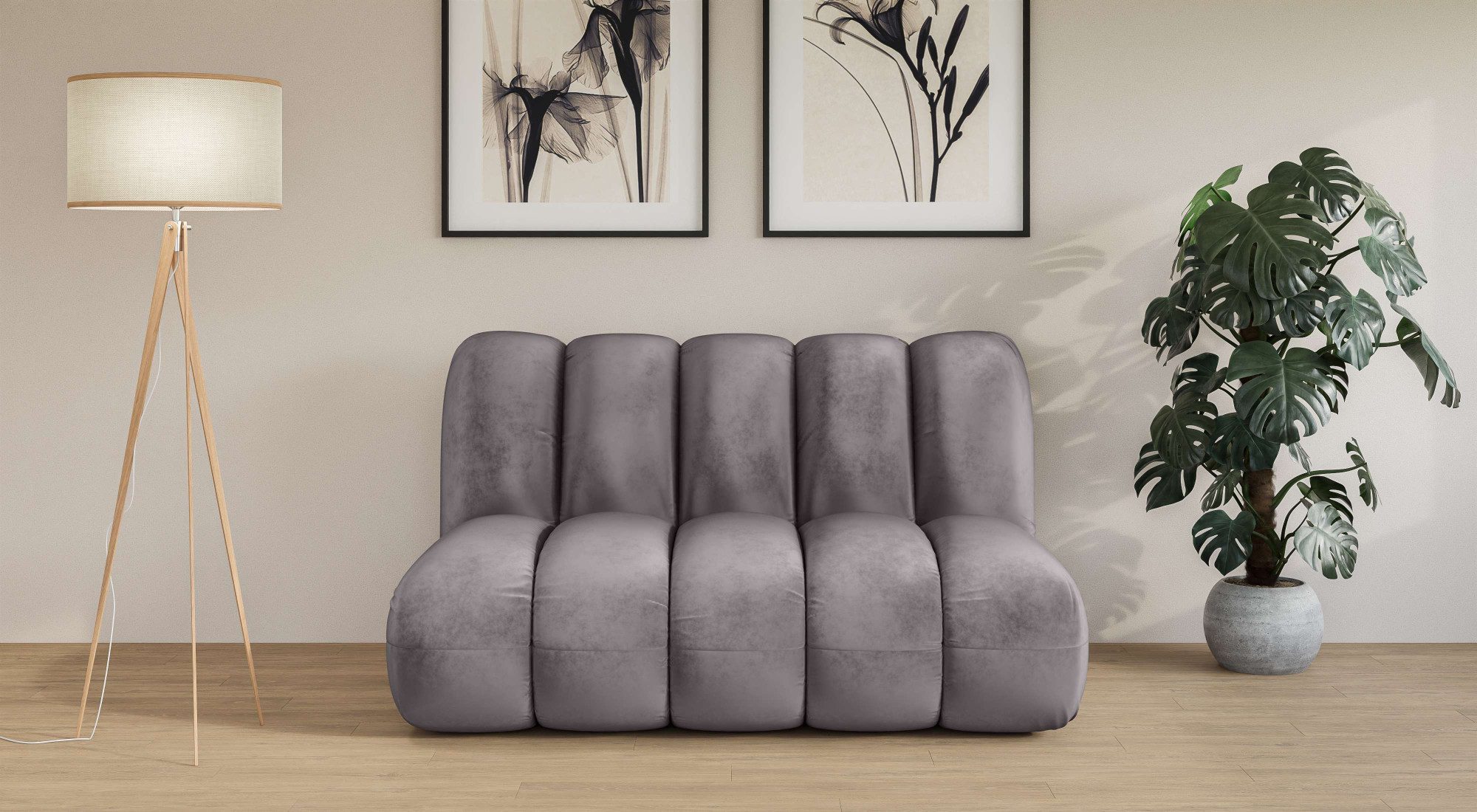 LeGer Home by Lena Gercke 2-zitsbank Priya grijs, 2-zitsbanken