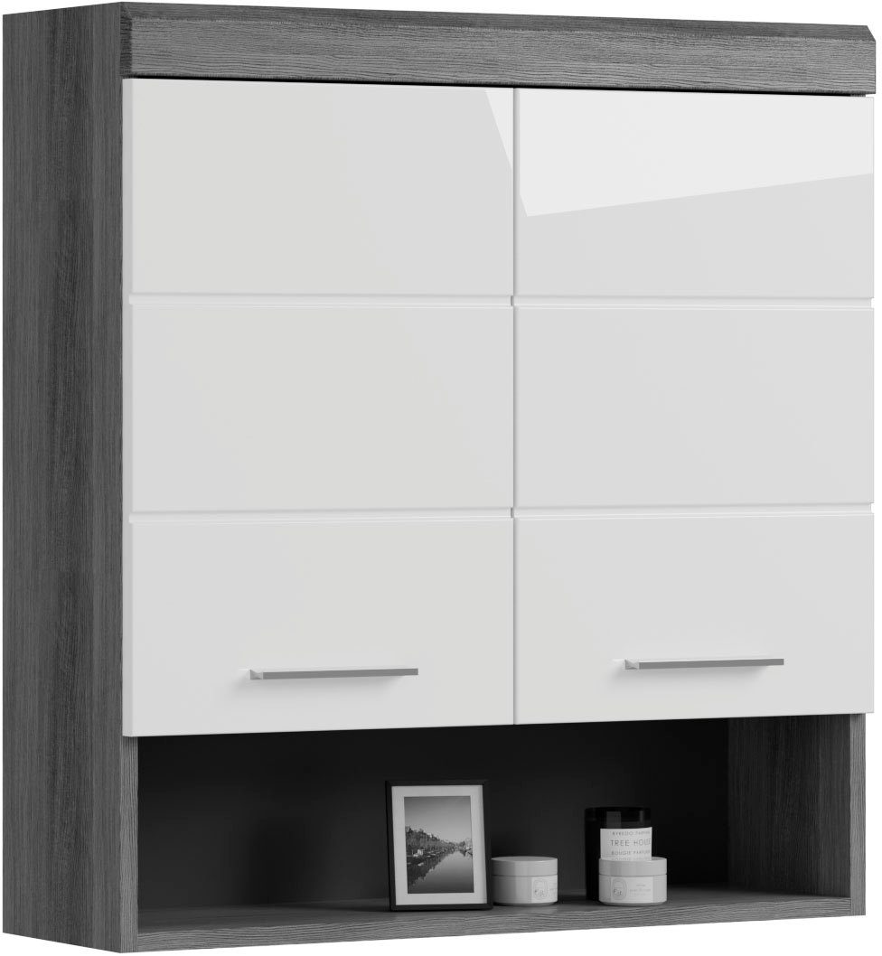 INOSIGN Hangend kastje Siena, breedte 74 cm, 2 deuren, 1 open vak, MDF-front in verschillende kleuren verkrijgbaar, badkamermeubels, badkamerkast, kast, badkamer